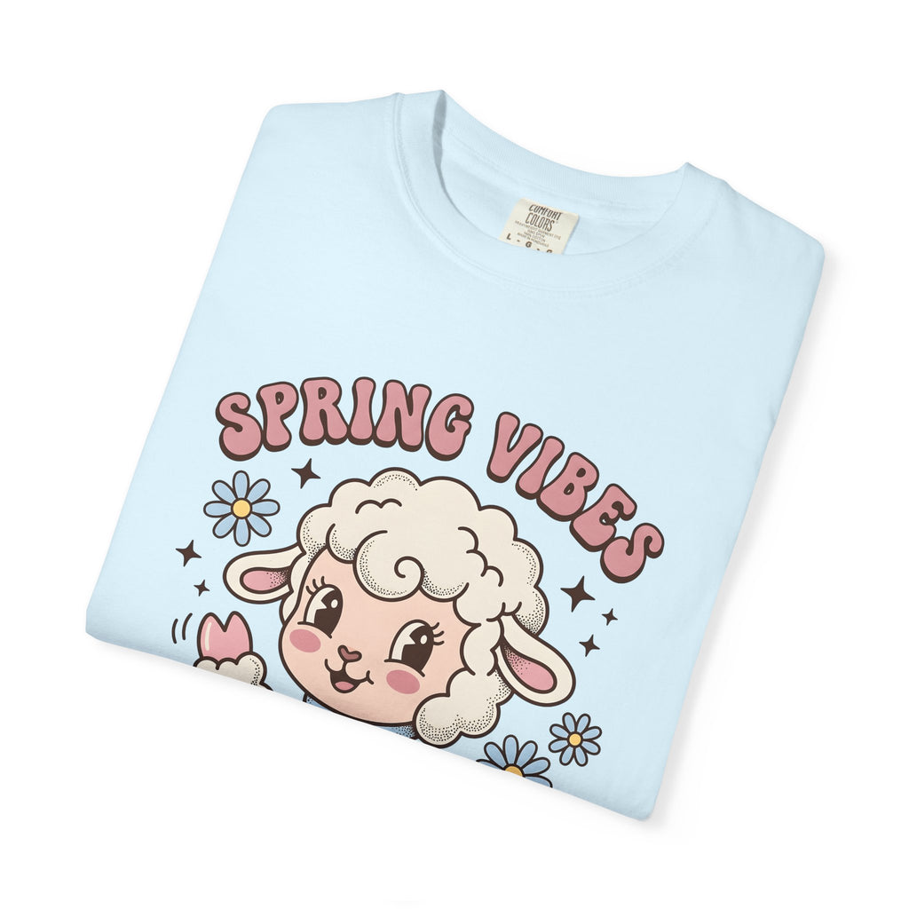 Sheep Face Shirt Easter Fauna Gift Women Fun Tee Lamb T-Shirt Easter Fan Cartoon Tshirt Wildlife Graphic Sketch Blooms Tshirt