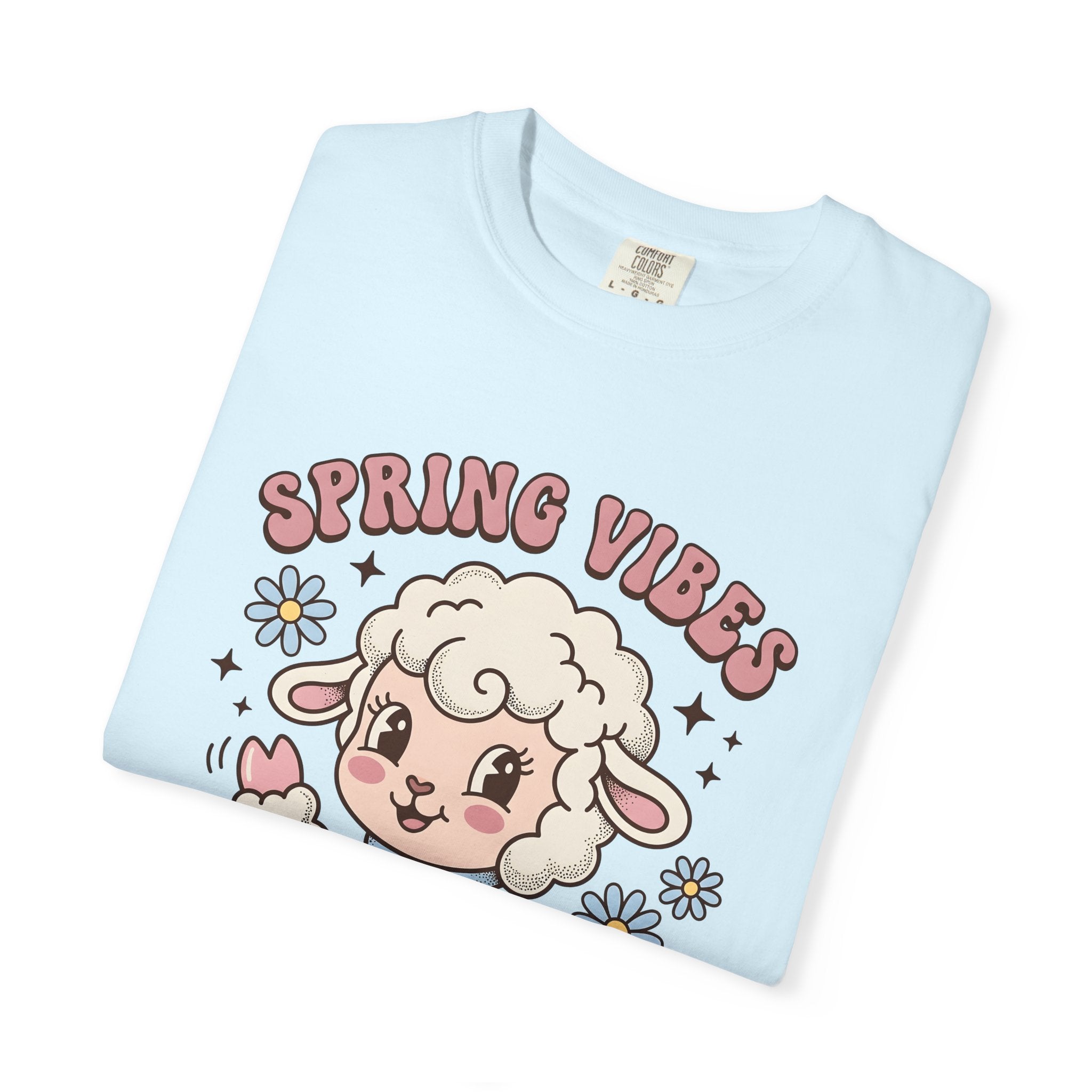 Sheep Face Shirt Easter Fauna Gift Women Fun Tee Lamb T-Shirt Easter Fan Cartoon Tshirt Wildlife Graphic Sketch Blooms Tshirt