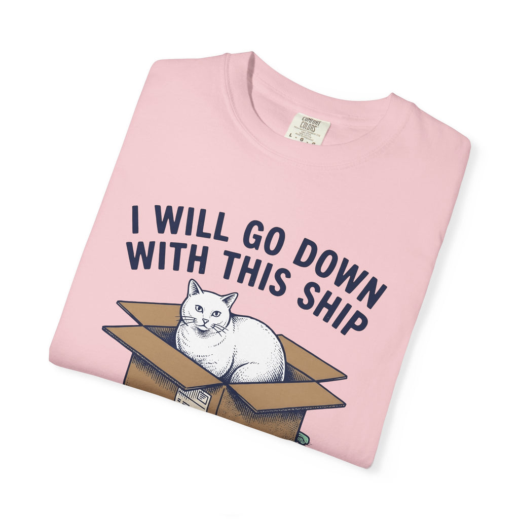 Feline Box Shirt Cat Satire Gift Women Doodle Tee Cat Box T-Shirt Cat Fan Cartoon Tshirt Parody Graphic Classic Cushioned Chips Tshirt