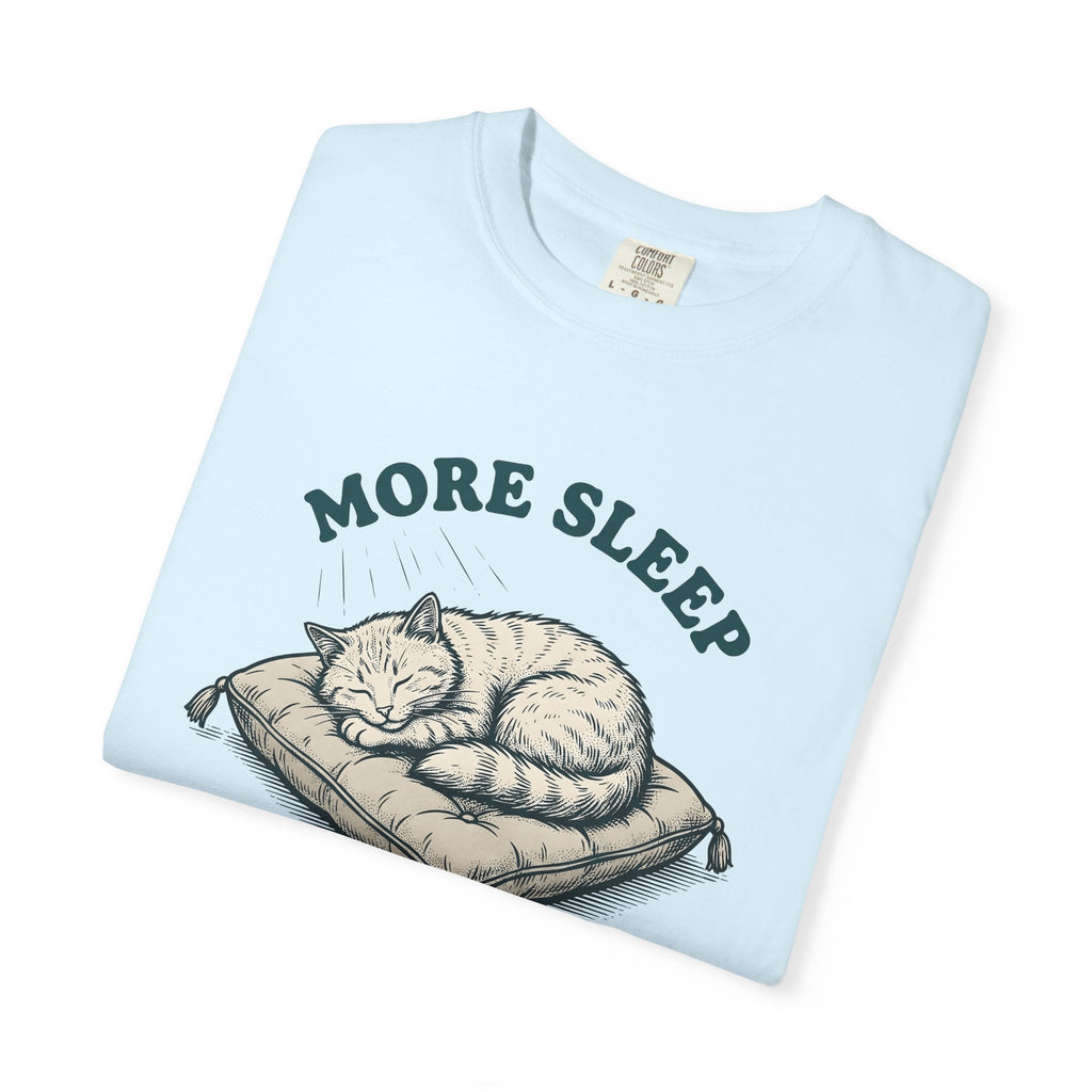 Sleeping Cat Shirt Cat Animal Gift Women Hand Drawn Tee Kitten T-Shirt Cat Fan Illustrated Tshirt Creature Graphic Vintage Pillow Tshirt