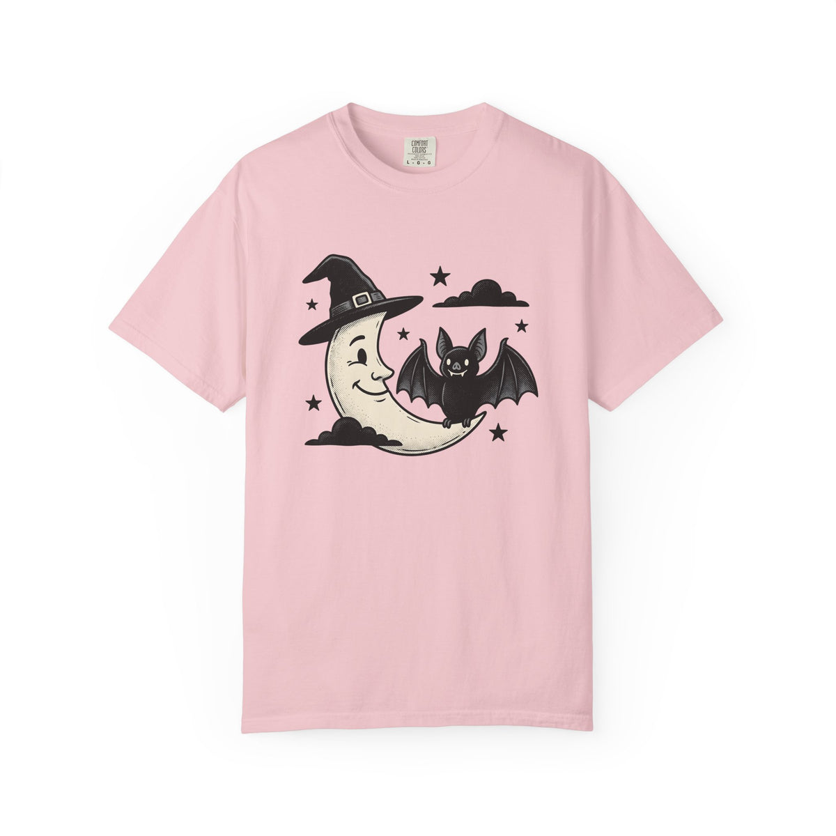 Dark Bat Shirt Halloween Sorcery Gift Women Classic Tee Vampire T-Shirt Halloween Fan Gothic Tshirt Magic Graphic Line Art Shining Dots