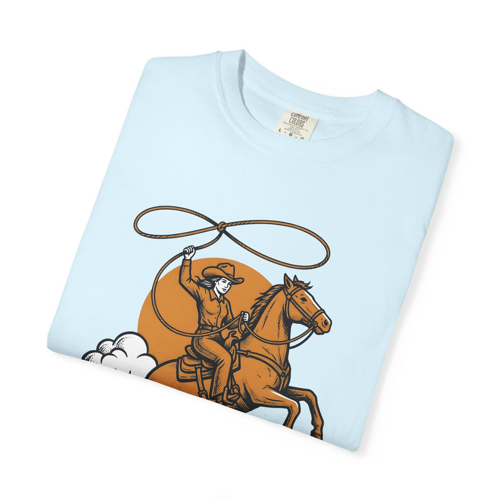 Cowgirl Horse Shirt Cowgirl Ranch Gift Women Sketch Tee Horseback T-Shirt Cowgirl Fan Drawing Graphic Cartoon Cowpoke Rope Tshirt