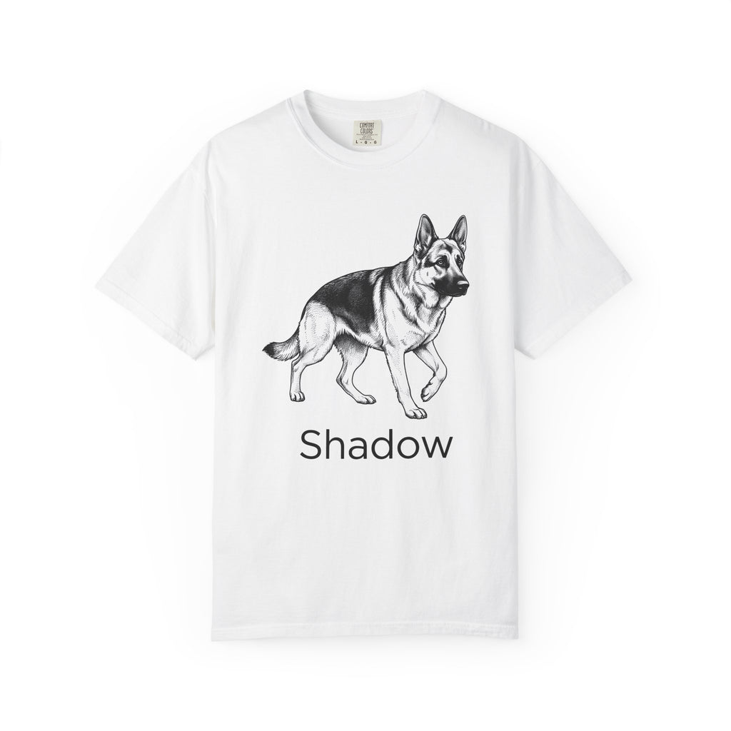 German Shepherd Shirt Dog Animal Gift Women Hand Drawn Tee Alsatian T-Shirt Dog Fan Illustrated Design Vintage Pet Portrait Tshirt
