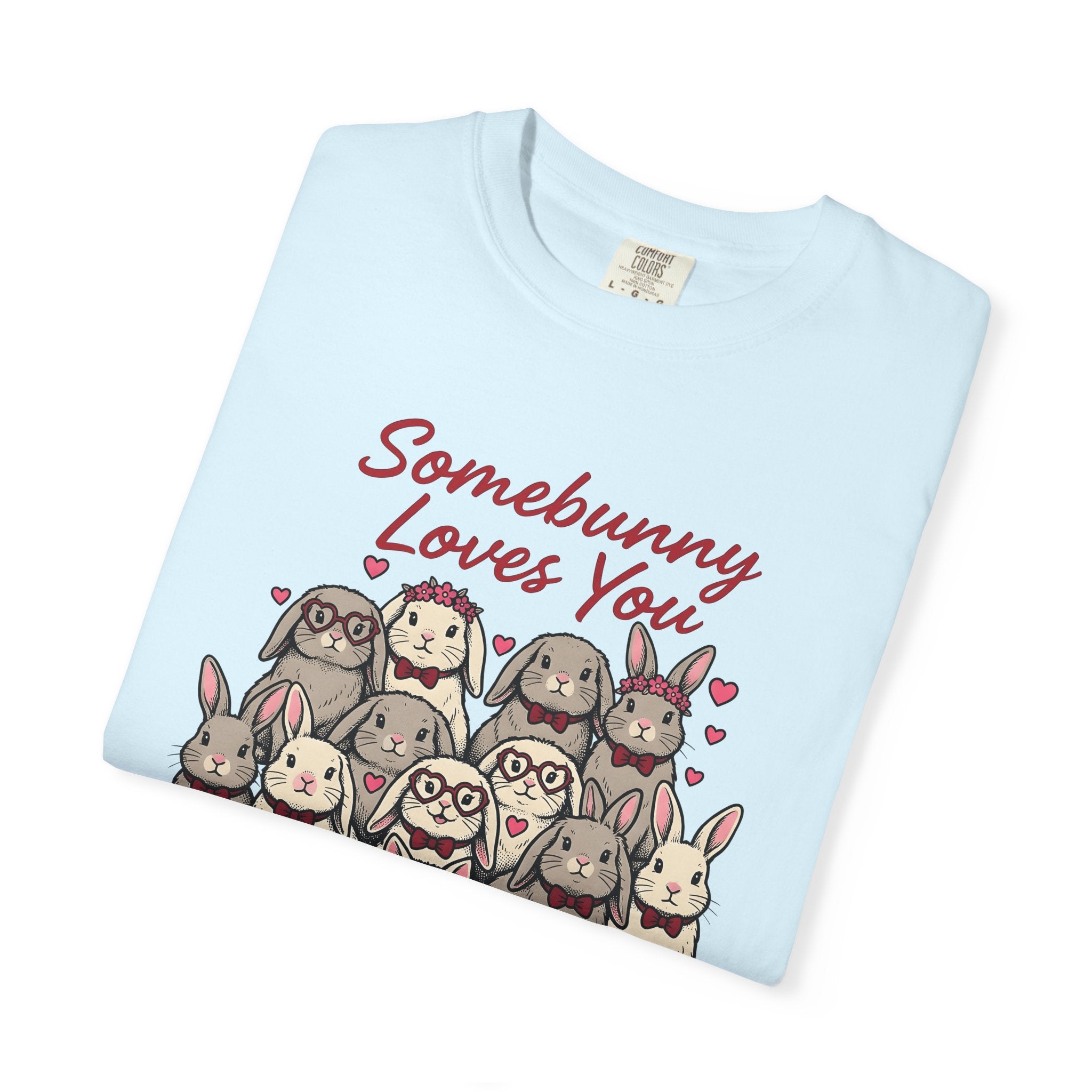 Bunny Group Shirt St. Valentine's Day Animals Gift Women Cute Tee Rabbits T-Shirt Valentine Fan Cute Tshirt Creature Graphic Hand Drawn