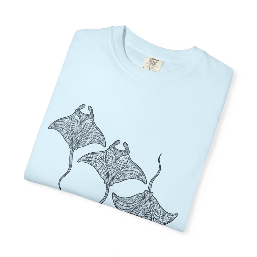 Manta Ray Shirt Ocean Animal Gift Women Boho Tee Devil Ray T-Shirt Sea Fan Mobula Graphic Tshirt Line Art Mandala Tshirt