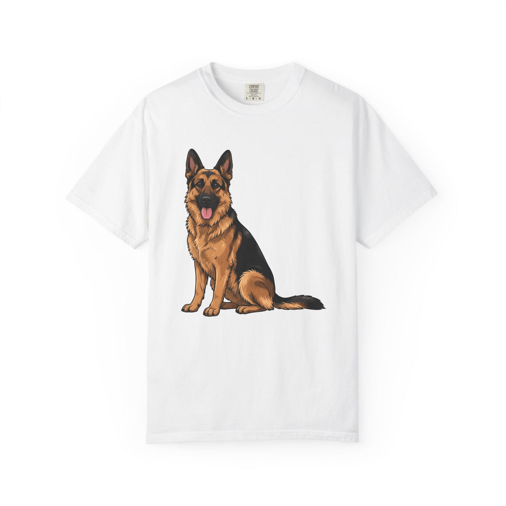 German Shepherd Shirt Dog Companion Gift Women Doodle Tee Alsatian T-Shirt Dog Fan Shepherd Graphic Design Illustration Drawing Outline