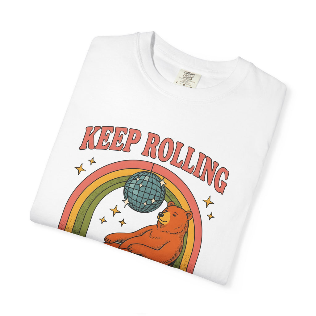 Skating Bear Shirt Sports Wildlife Gift Women Vintage Tee Bear T-Shirt Athlete Fan Grizzly Graphic Tshirt Hand Drawn Arc Tshirt
