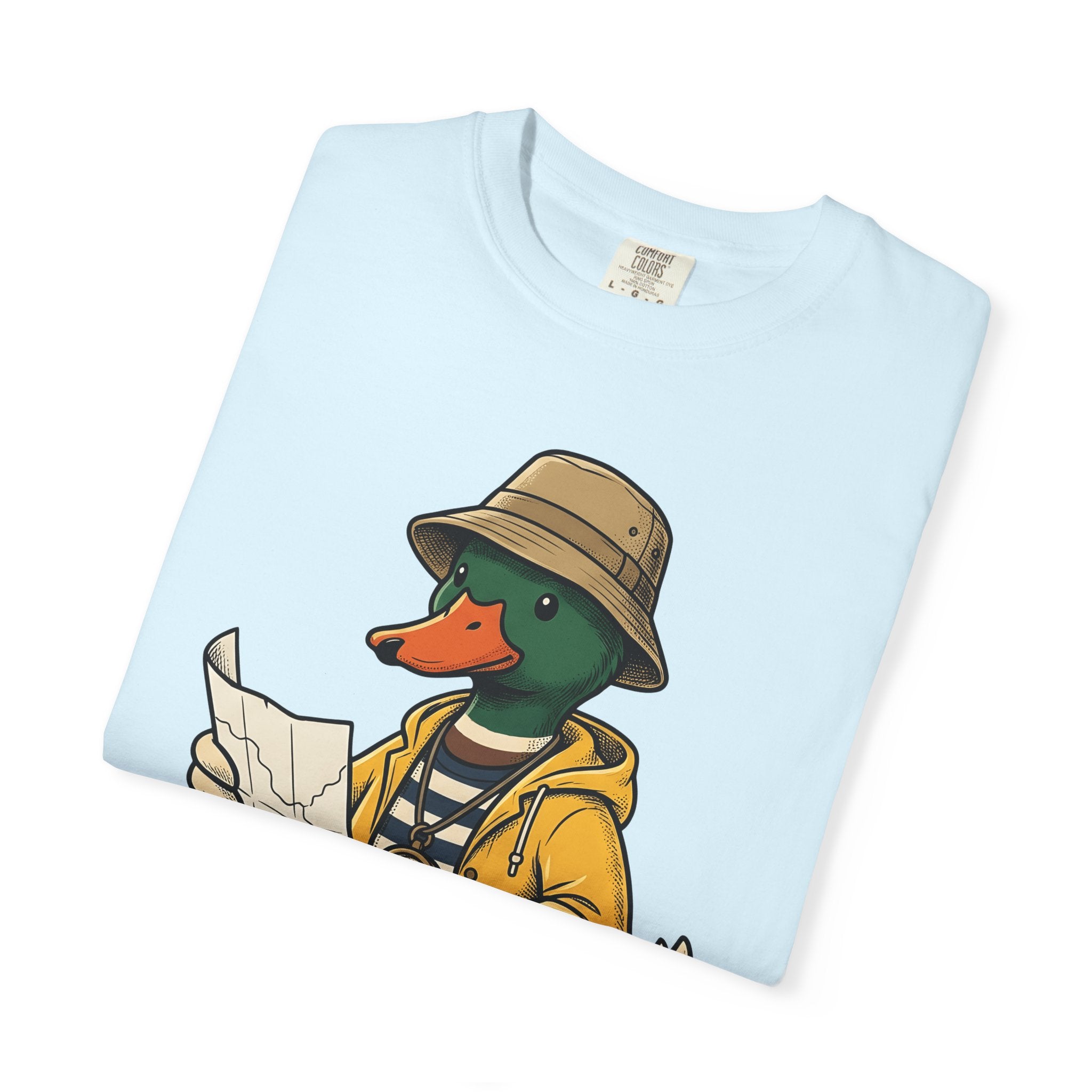 Duck Wanderer Shirt Cute Critter Gift Women Line Art Tee Duck T-Shirt Adorable Fan Minimalist Tshirt Creature Graphic Sketch Direction