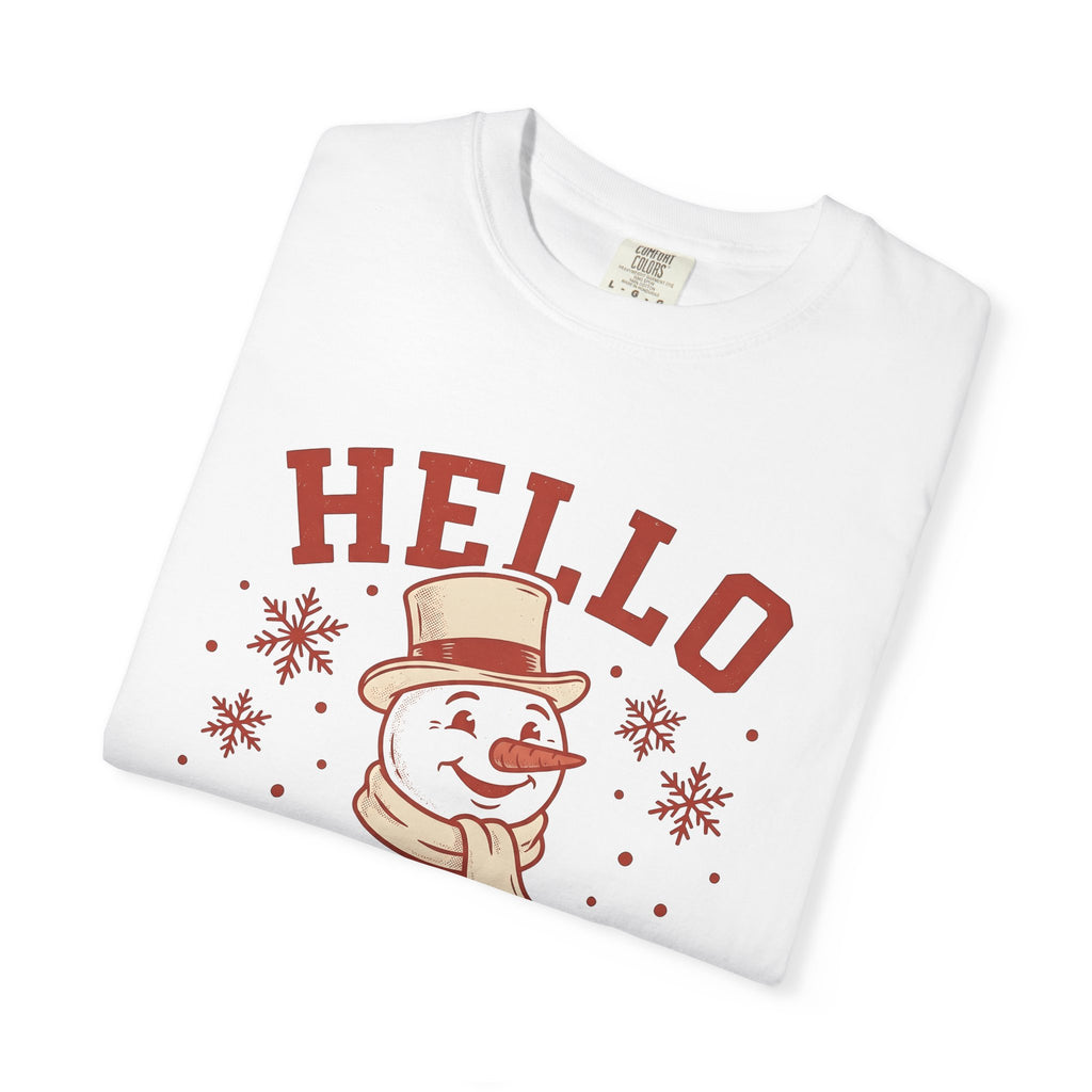 Snowman Clipart Shirt Christmas Cold Gift Women Farmhouse Tee Frosty T-Shirt Xmas Fan Rustic Tshirt Winter Graphic Nostalgic Ice Flakes