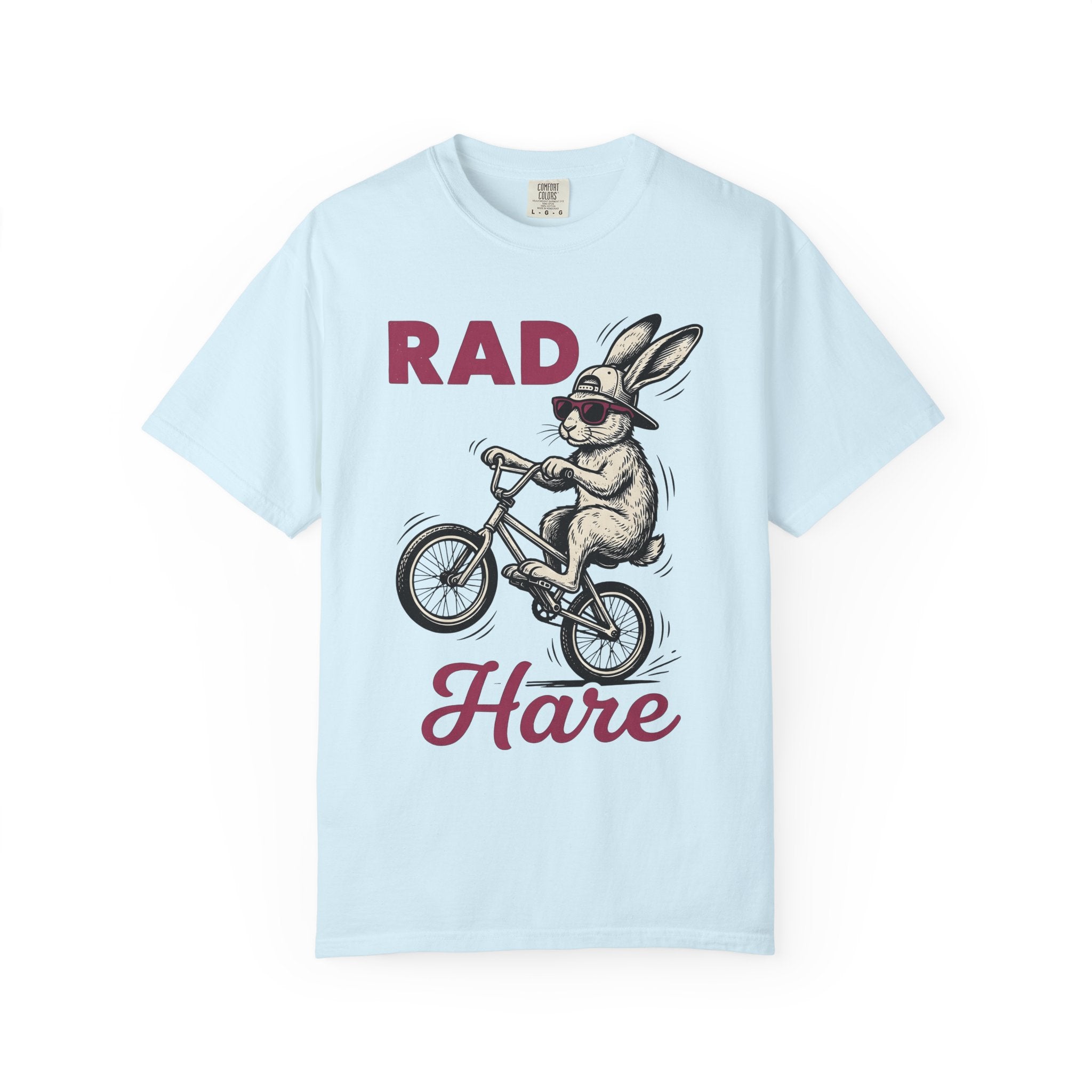 Bunny Bike Shirt Easter Animal Gift Women Hand Drawn Tee Rabbit T-Shirt Easter Fan Illustrated Tshirt Creature Graphic Retro Sunglasses