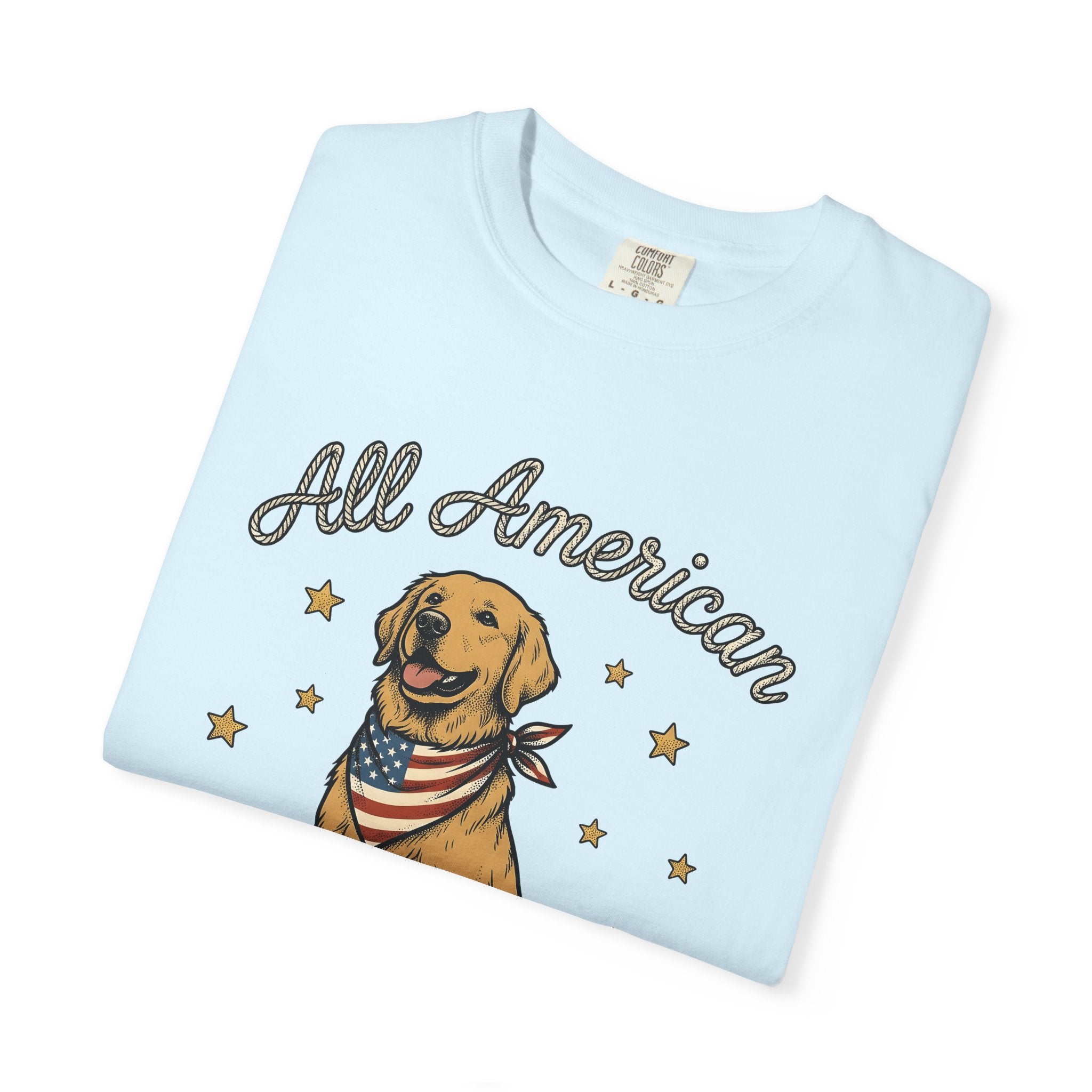 Retriever Dog Shirt America Independence Gift Women Classic Tee Dog T-Shirt American Fan Vintage Tshirt Liberty Graphic Ink Baseball Glove