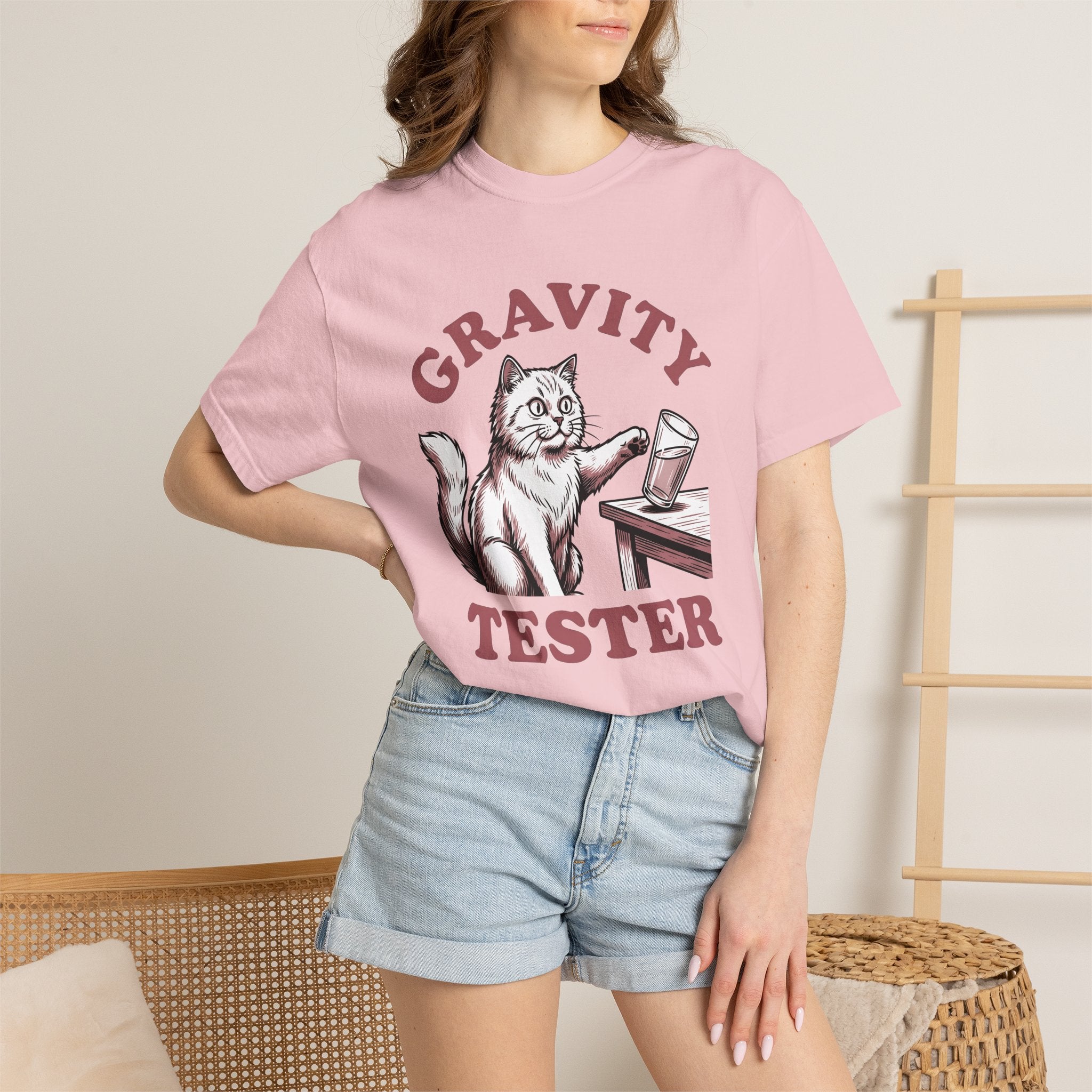 Cat Glass Shirt Cat Humor Gift Women Vintage Tee Glassware T-Shirt Cat Fan Retro Tshirt Funny Graphic Hand Drawn Table Tshirt