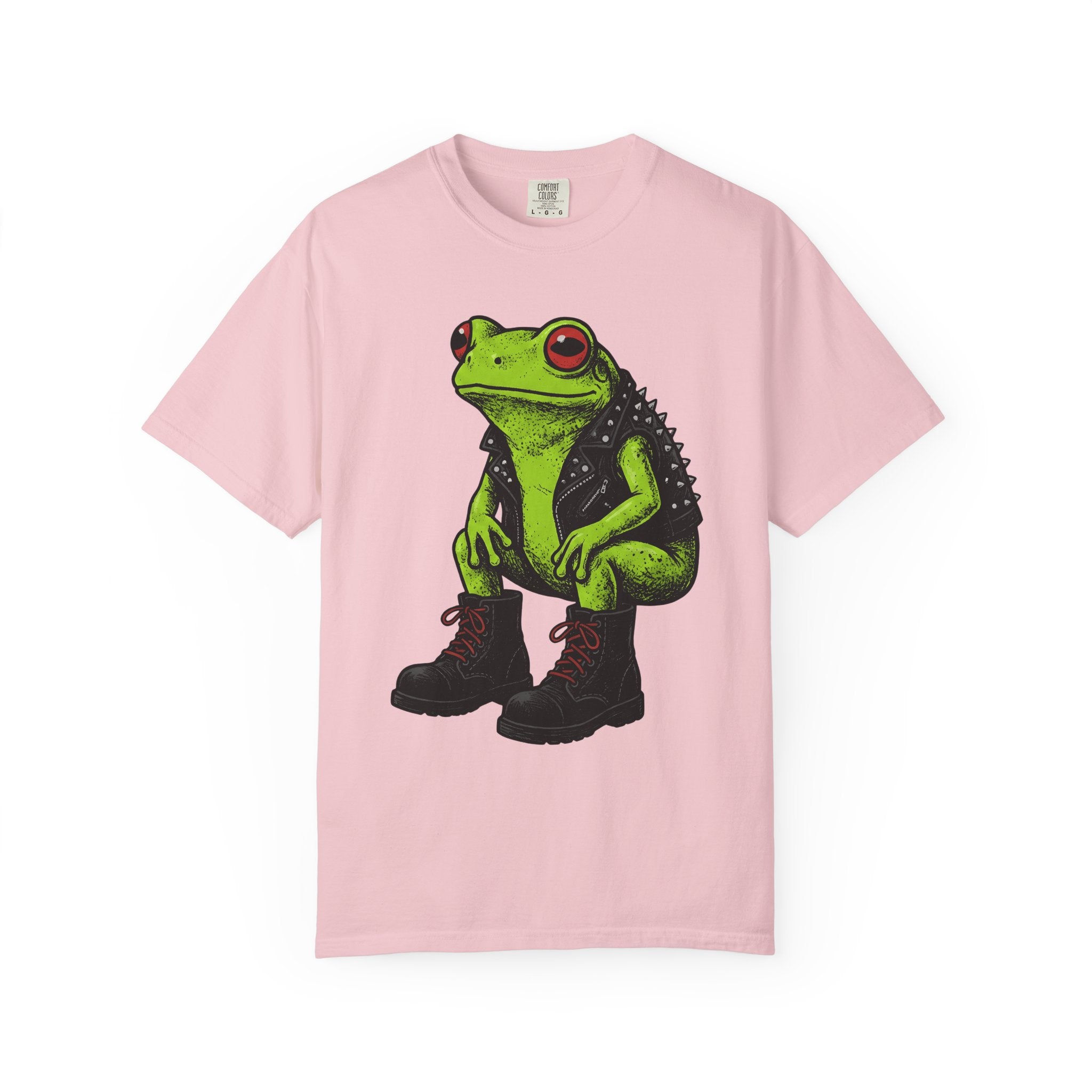 Cool Frog Shirt Frog Fauna Gift Women Pop Art Tee Toad T-Shirt Amphibian Fan Pop Art Tshirt Wildlife Graphic Retro Style Studded Jacket