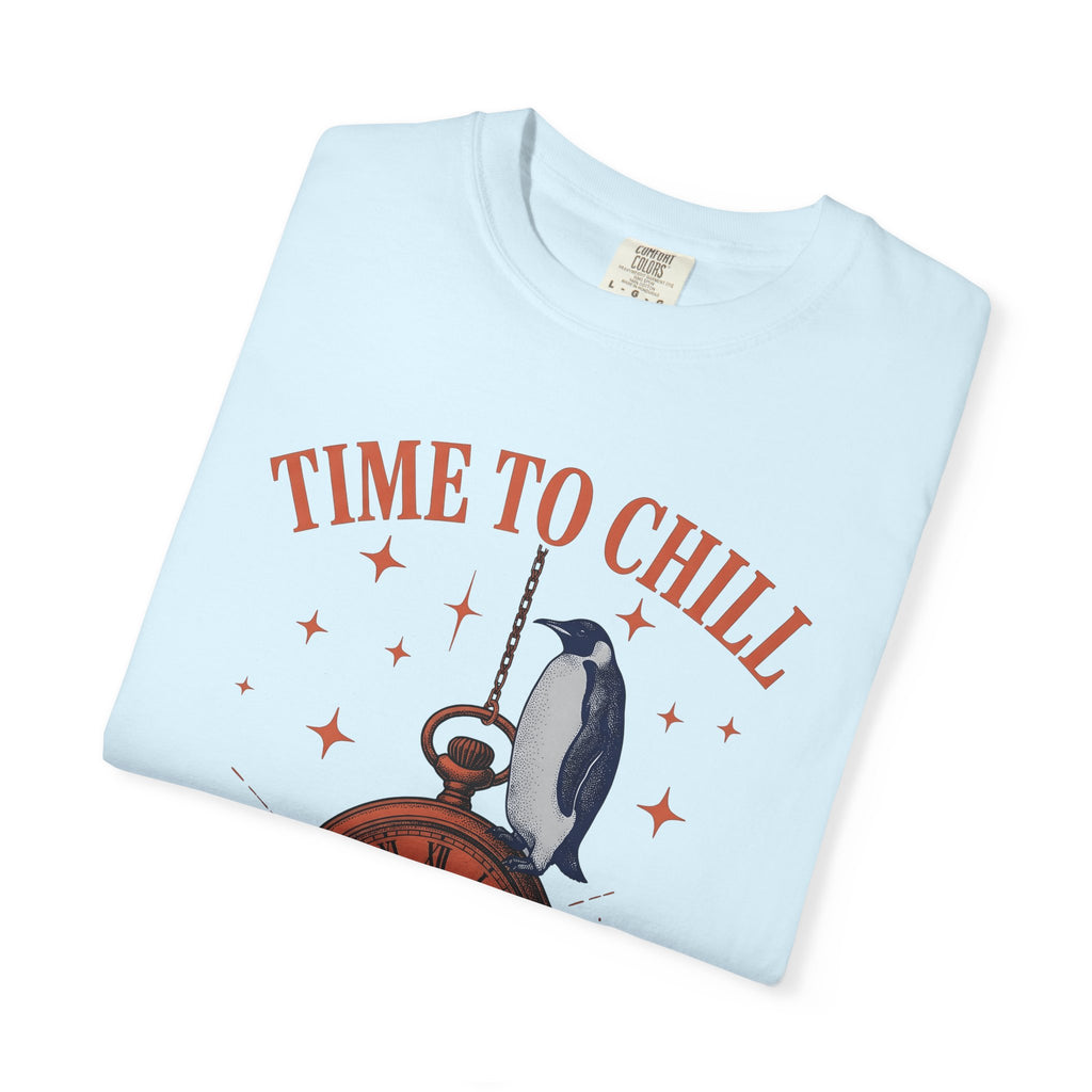Penguin Pocket Watch Shirt Holiday Animal Gift Women Vintage Tee Timepiece T-Shirt Christmas Fan Retro Tshirt Wildlife Graphic Hand Drawn