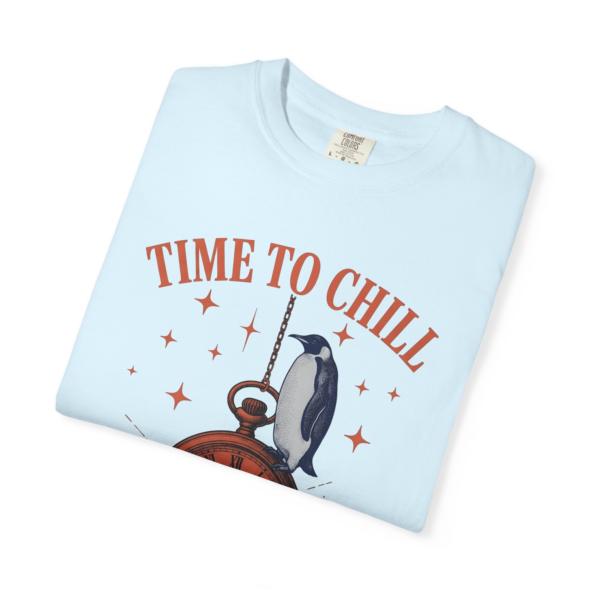 Penguin Pocket Watch Shirt Holiday Animal Gift Women Vintage Tee Timepiece T-Shirt Christmas Fan Retro Tshirt Wildlife Graphic Hand Drawn