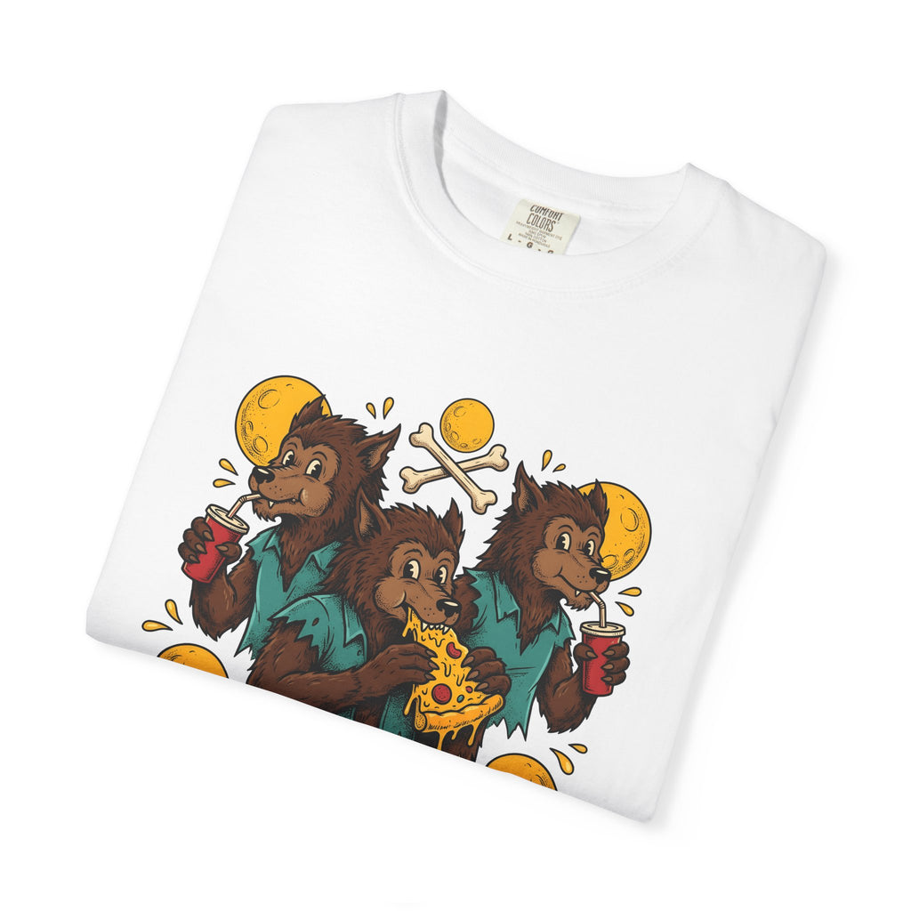 Werewolf Group Shirt Halloween Gastronomy Gift Women Animated Tee Wolf Pack T-Shirt Horror Fan Cartoon Tshirt Foodie Graphic Classic Slice