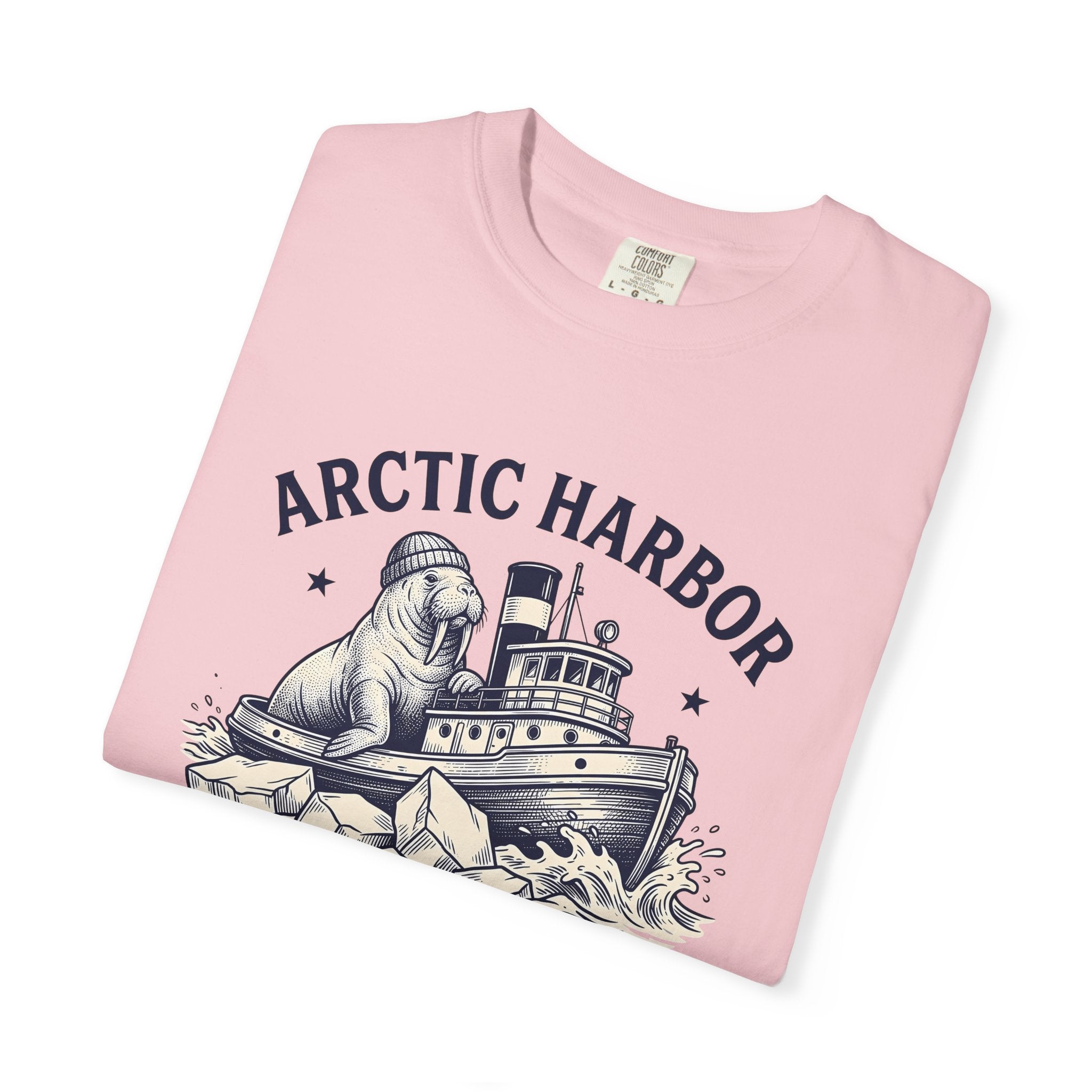 Walrus Boat Shirt Christmas Ocean Gift Women Vintage Tee Boat T-Shirt Winter Fan Maritime Tshirt Retro Illustration Sea Graphic Hand Drawn