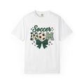 Soccer Ball Shirt Moms Athletics Gift Women Cute Tee Football T-Shirt Mom Enthusiast Adorable Tshirt Sports Graphic Vintage Ribbon Tshirt