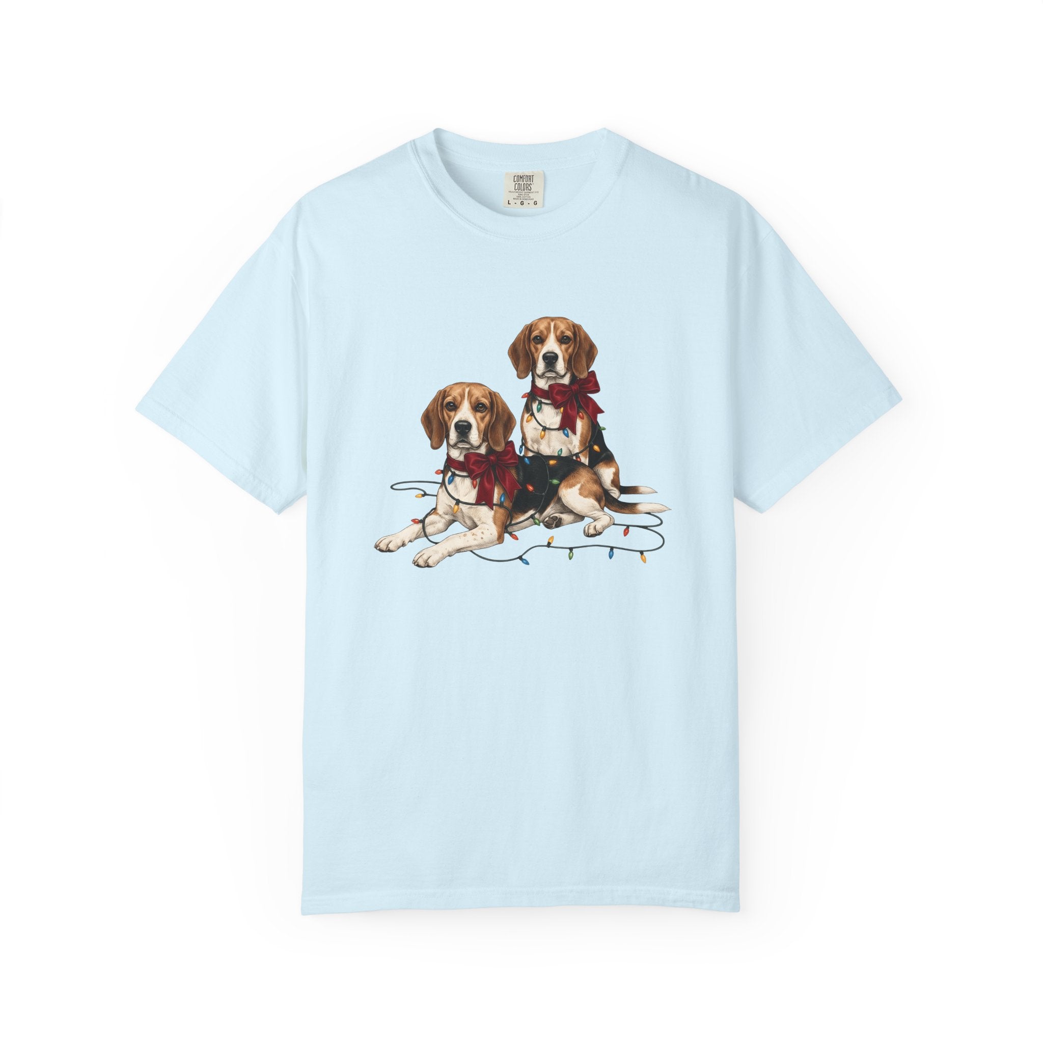 Beagle Dogs Shirt Dog Holiday Gift Women Realistic Tee Hound T-Shirt Dog Fan Photorealistic Tshirt Christmas Graphic Vintage Christmas