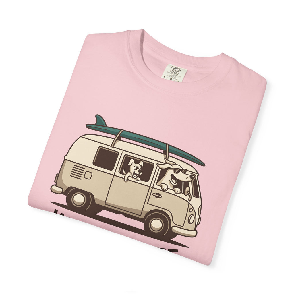 Doggy Camper Shirt Dog Journey Gift Women Cartoony Tee Puppy Camper T-Shirt Dog Fan Canine Tshirt Travel Graphic Classic Wave Board Tshirt