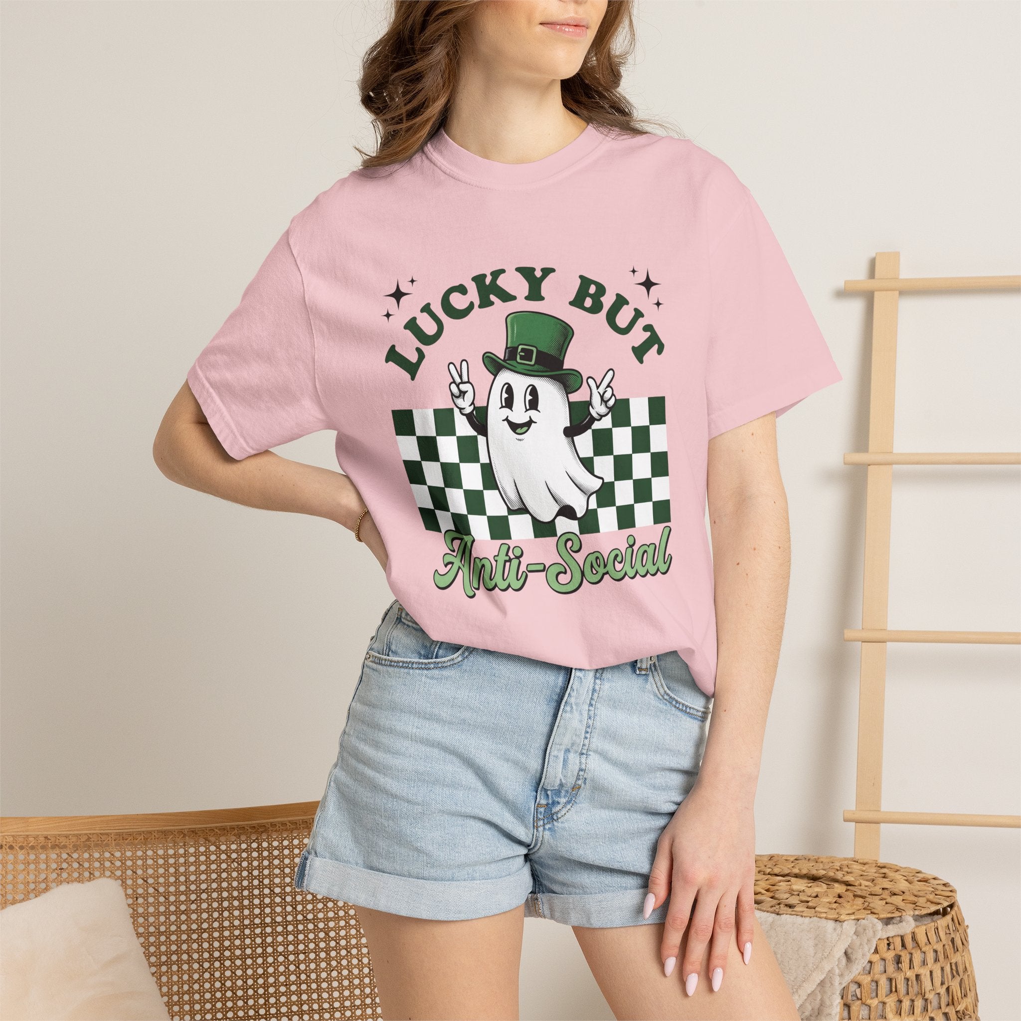 Spirit Cap Shirt St Patrick's Day Jokes Gift Women Comic Tee Luck Cap T-Shirt Shamrock Fan Cartoon Tshirt Pun Graphic Vintage Chessboard