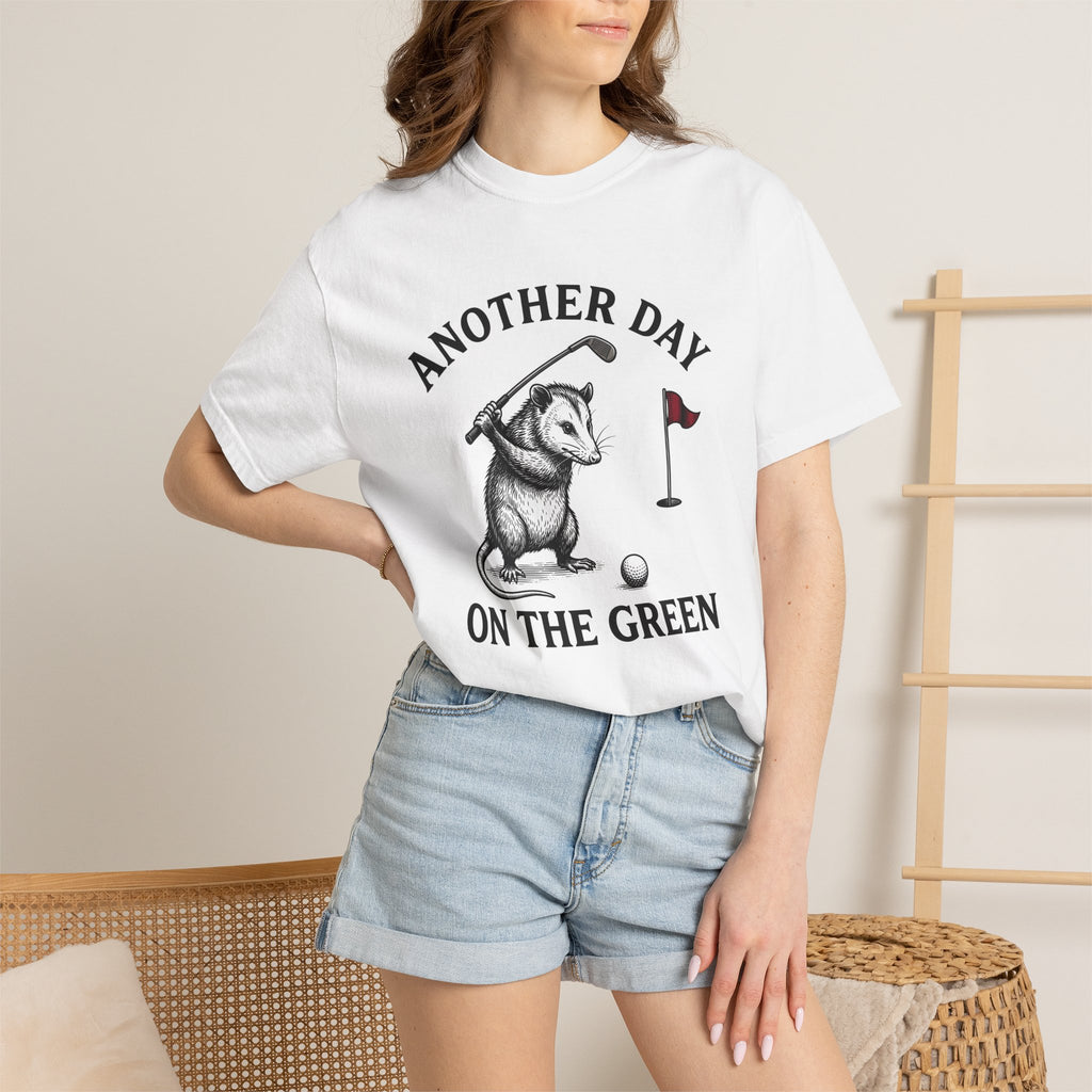 Possum Golf Shirt Golf Fauna Gift Women Hand Drawn Tee Opossum T-Shirt Golfer Fan Wildlife Graphic Tshirt Watercolor Pin Flag Tshirt