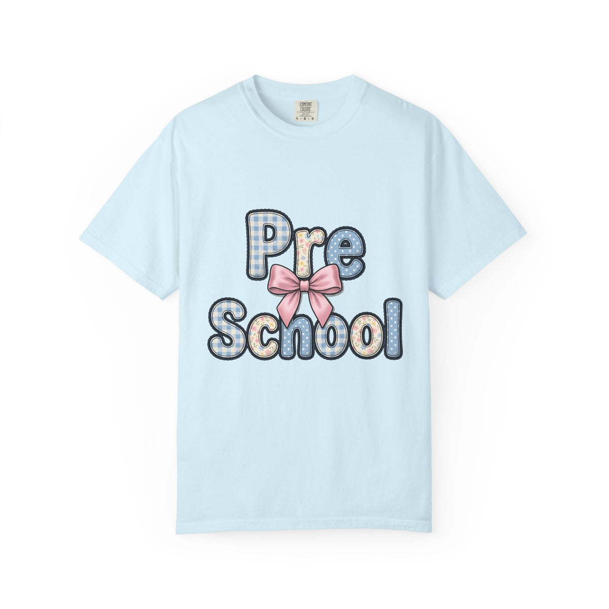 Pastel Letters Shirt Preschool Teacher Education Unisex Gift Patchwork Tee