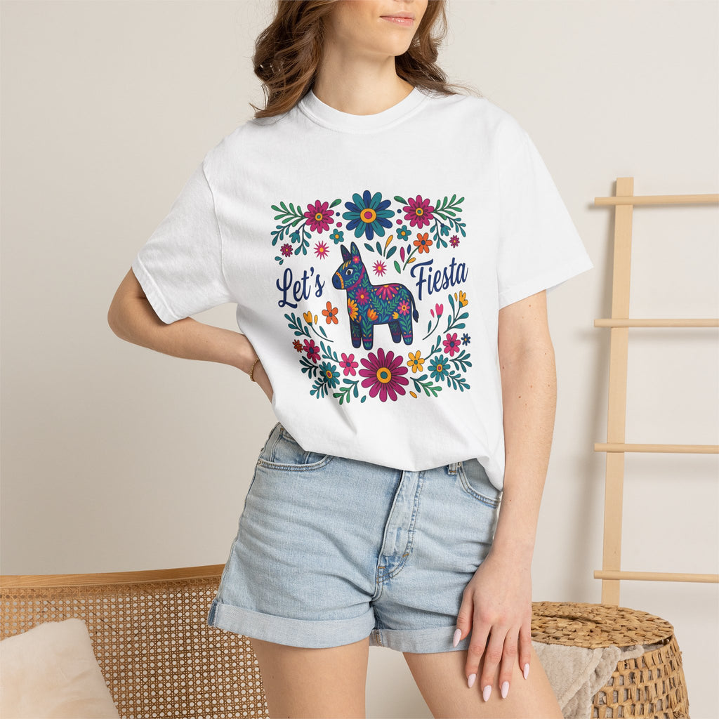 Mule Flower Shirt Fiesta Celebration Gift Women Traditional Tee Flower T-Shirt Party Fan Vintage Tshirt Festive Graphic Bold Bright Blossoms