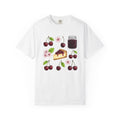 Cherry Tart Shirt Desserts Confections Gift Women Line Art Tee Tart T-Shirt Dessert Fan Pie Tshirt Sweets Graphic Pastel Floral Tshirt