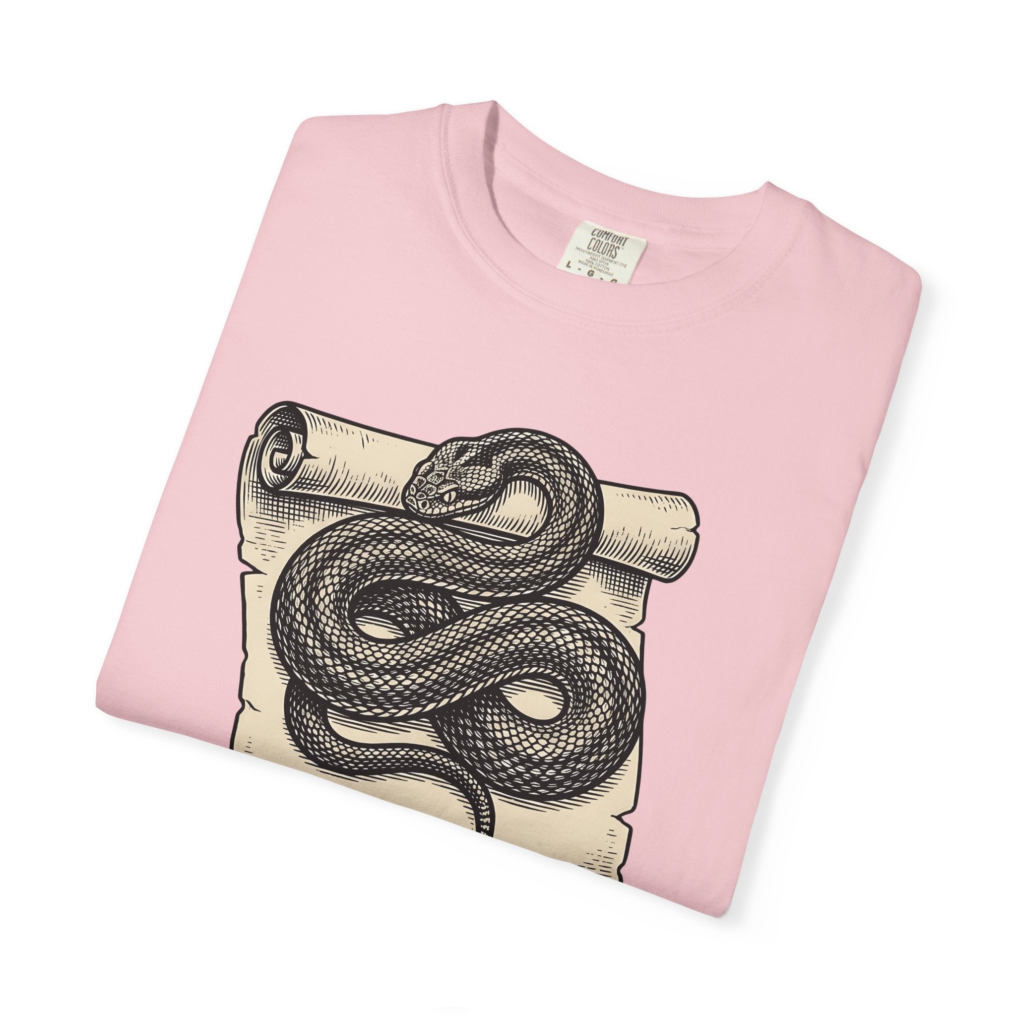 Snake Scroll Shirt Gothic Occult Gift Women Vintage Tee Serpent T-Shirt Dark Fan Retro Tshirt Mystic Graphic Hand Drawn Poison Bottle Tshirt