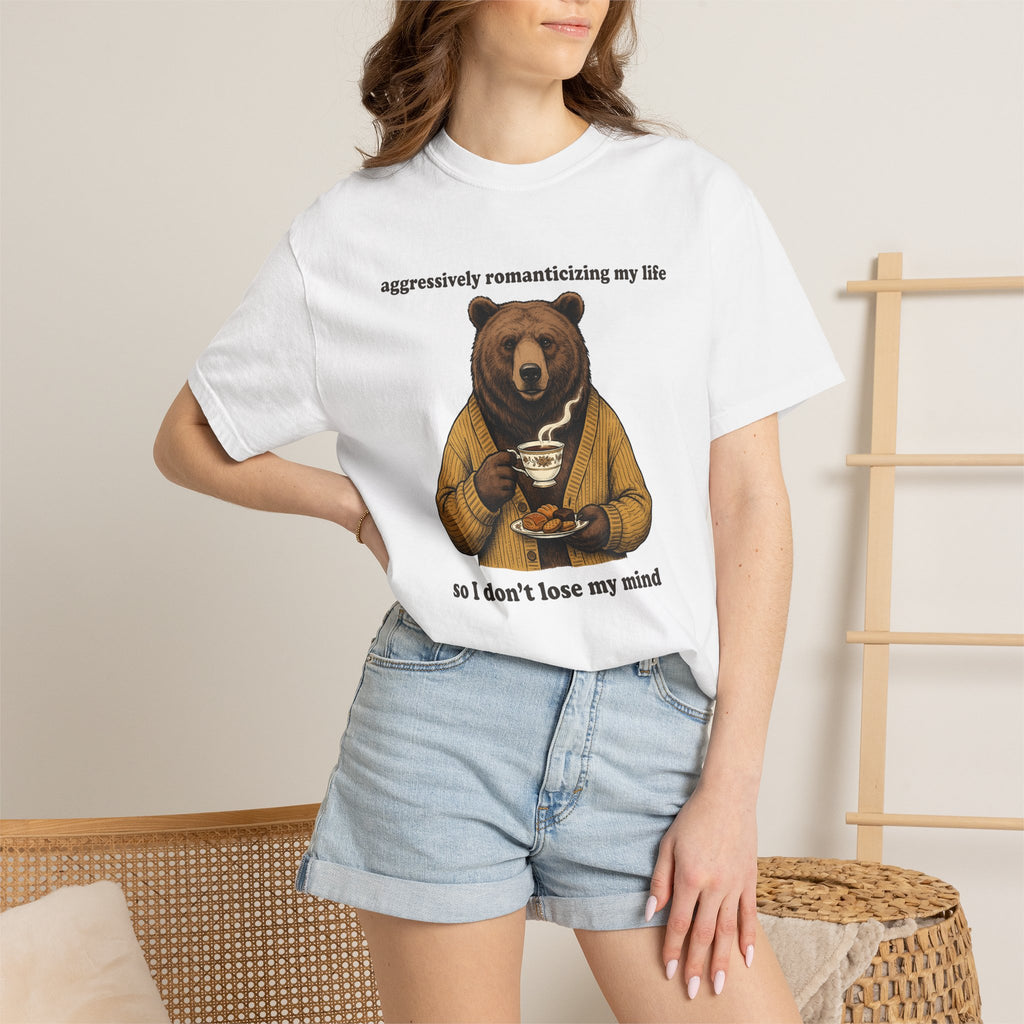 Bear Drink Shirt Funny Creatures Gift Women Classic Tee Bear T-Shirt Humor Fan Vintage Tshirt Animal Graphic Cartoon Cakes Tshirt