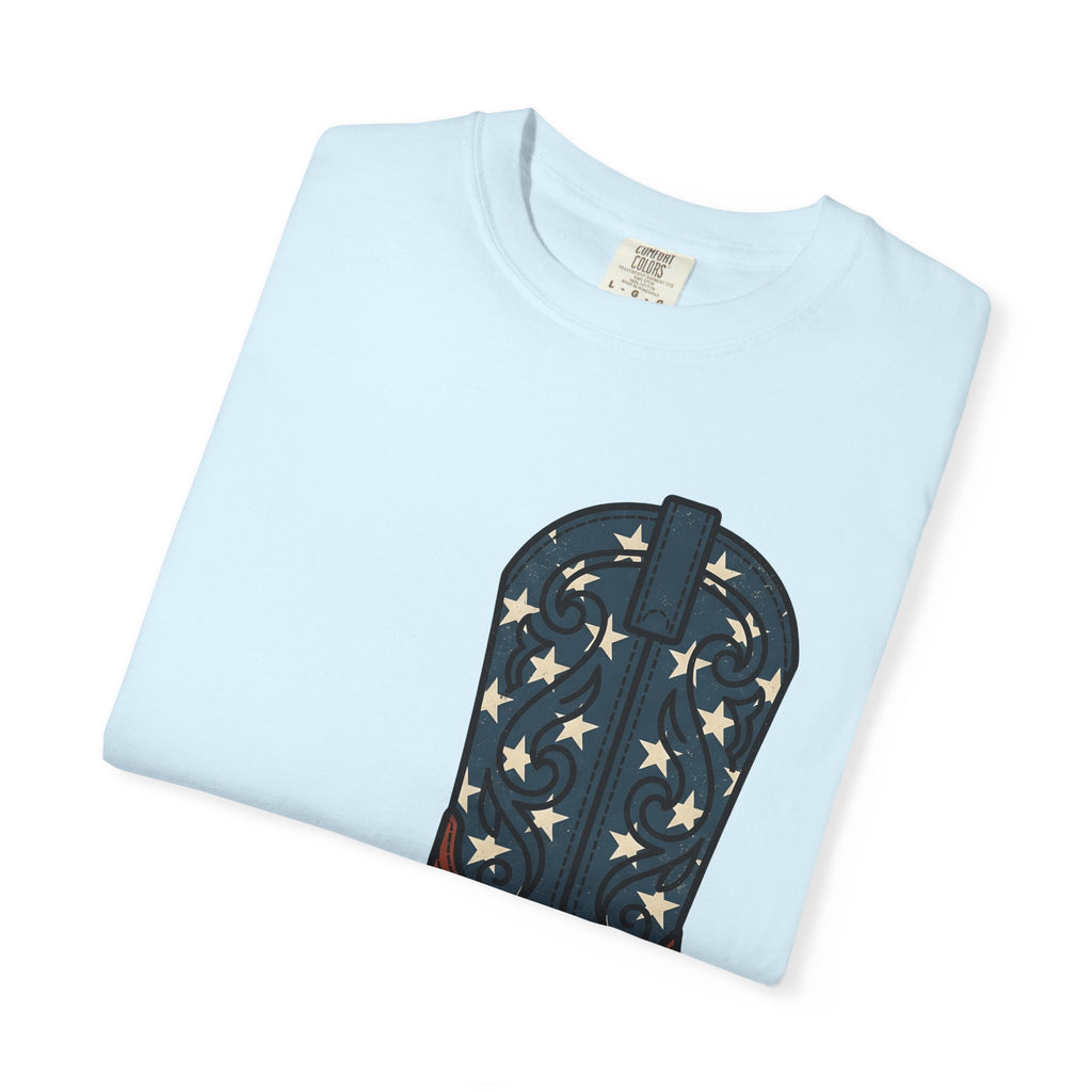 Leather Boot Shirt America 4Th Of July Rodeo Gift Women Retro Tee Boot T-Shirt Patriot Fan Chelsea Boot Tshirt Vintage Graphic Heritage Star