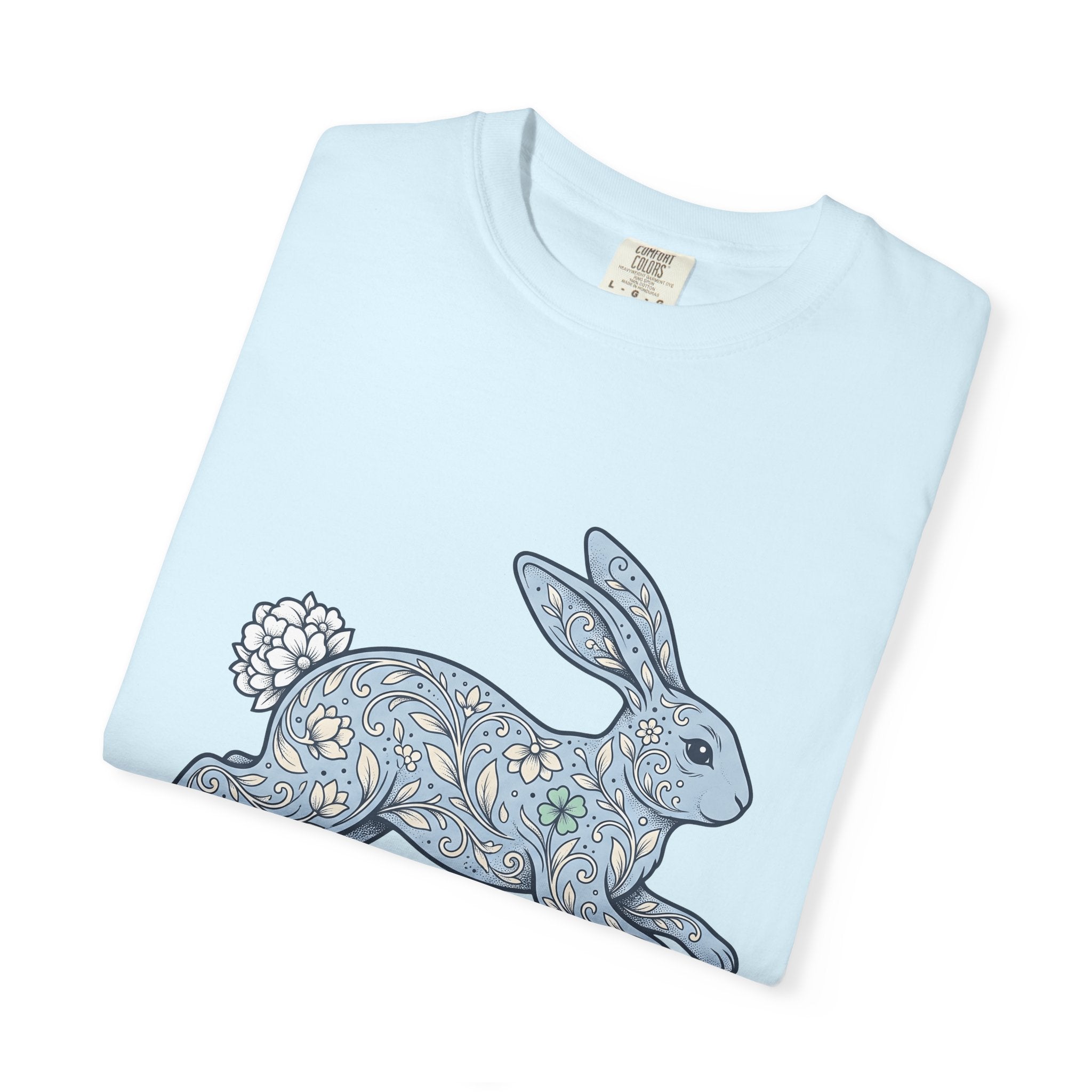 Flower Rabbit Shirt Easter Pet Gift Women Rustic Tee Bunny T-Shirt Easter Fan Hare Tshirt Animal Graphic Retro Bloom Tshirt