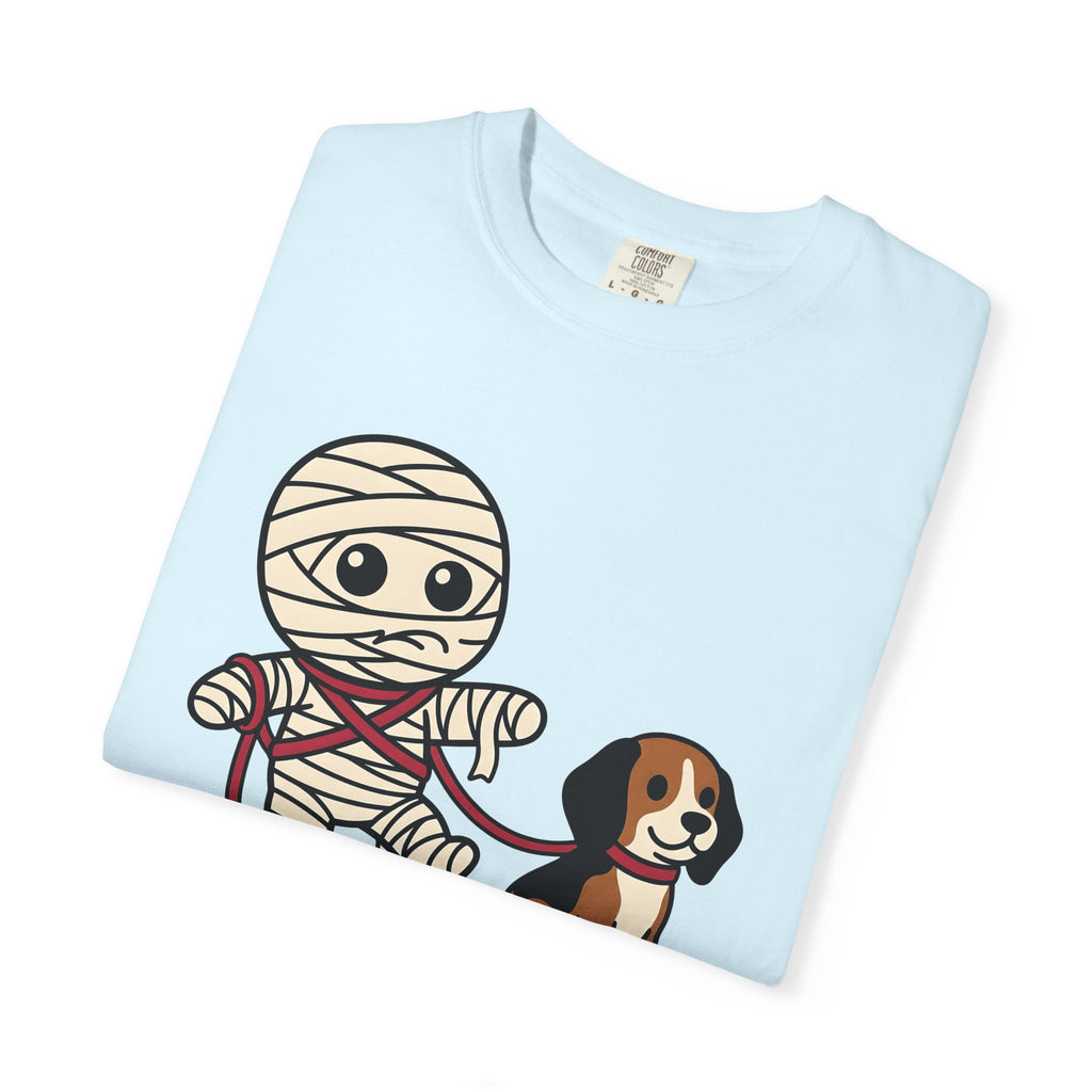 Wrapped Dog Shirt Dog Spooky Gift Women Adorable Tee Puppy T-Shirt Dog Fan Canine Tshirt Horror Graphic Comic Dog Lead Tshirt