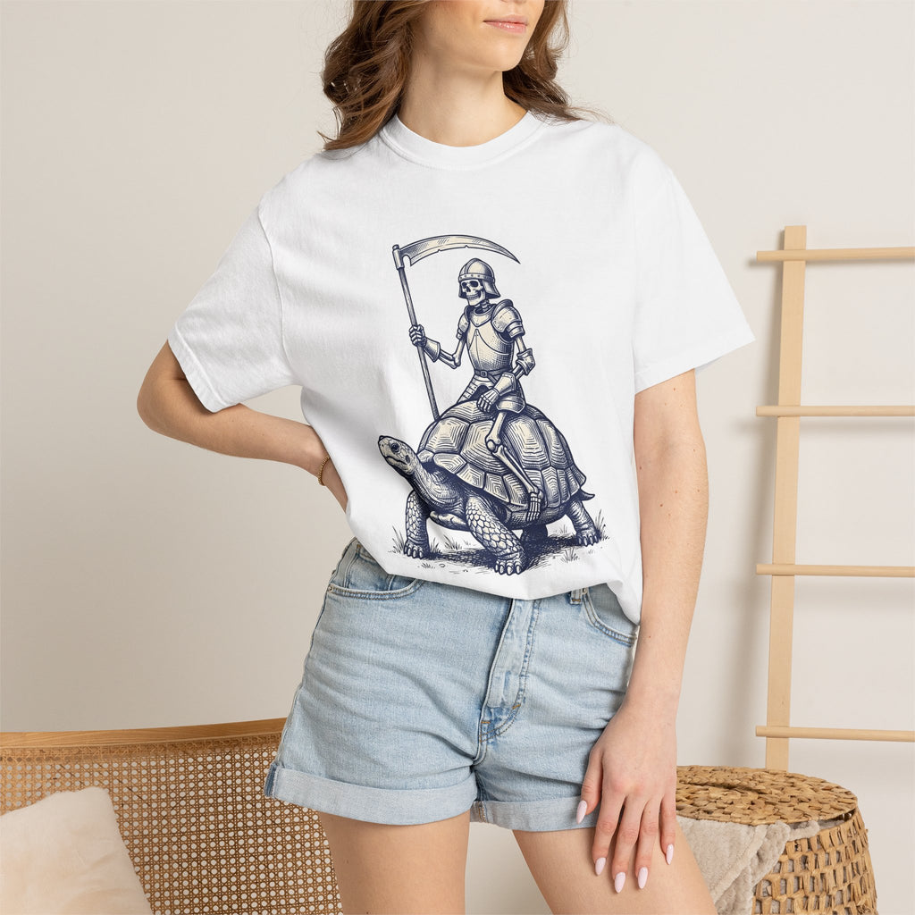 Skeleton Warrior Turtle Shirt Gothic Autumn Gift Women Lifelike Tee Turtle Skeleton T-Shirt Dark Fan Realistic Tshirt Fall Graphic Classic