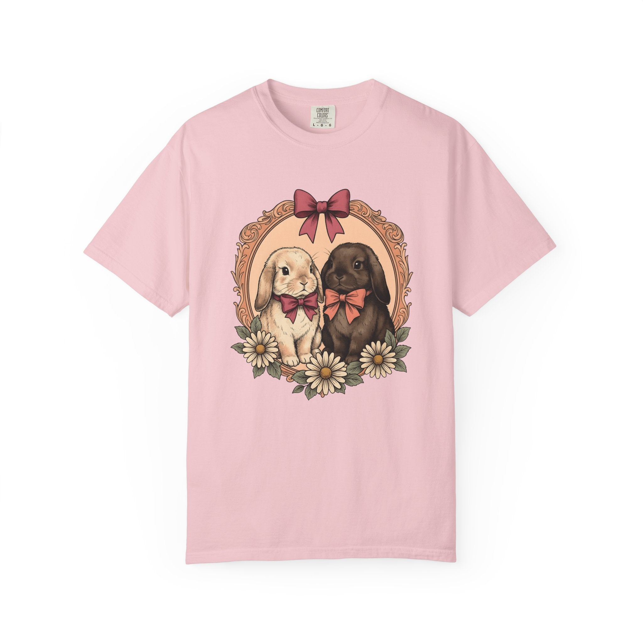 Bunny Duo Shirt Valentine's Day Wildlife Gift Women Antique Tee Rabbit Pair T-Shirt Valentine Fan Vintage Tshirt Animal Graphic Doodle