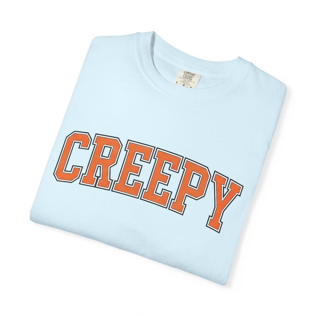 College Letters Shirt Halloween Eerie Gift Women Thick Tee Initials T-Shirt Horror Fan Chunky Tshirt Spooky Graphic Old School Highlighted