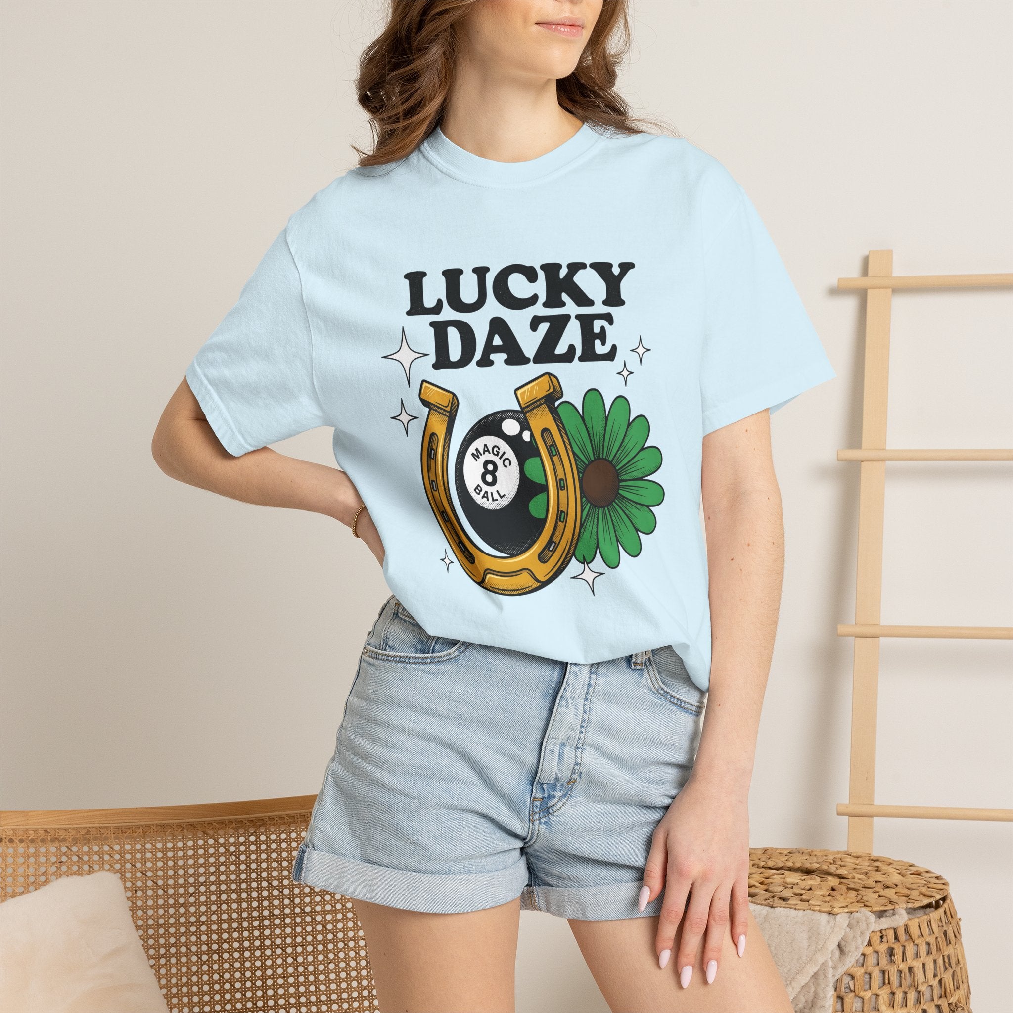 Horseshoe Magic Ball Shirt Holiday Charm Gift Women Retro Tee Lucky Charm T-Shirt Holiday Fan Vintage Tshirt Charm Graphic Classic Shamrock