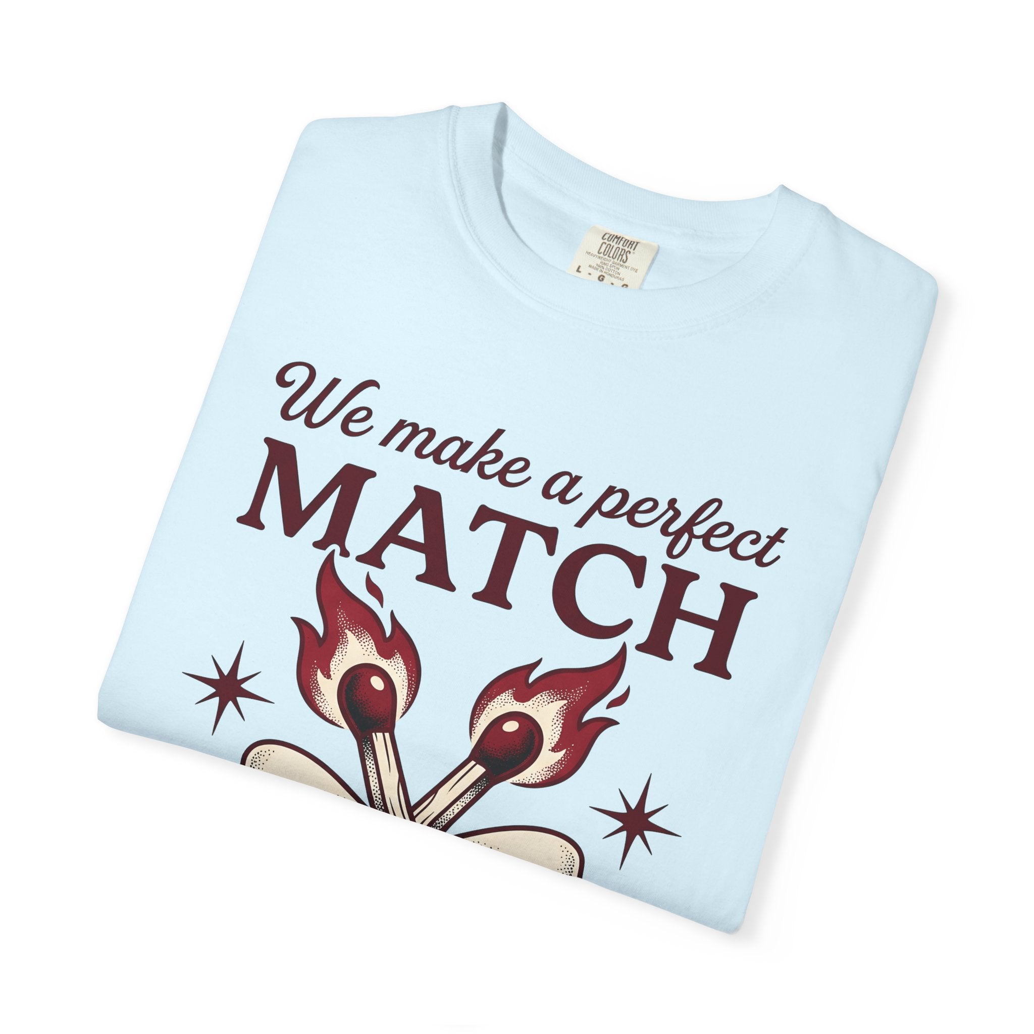 Burning Match Bow Shirt St. Valentine's Day Relationship Gift Women Traditional Tattoo Tee Matchstick T-Shirt Valentine Fan Classic Tattoo