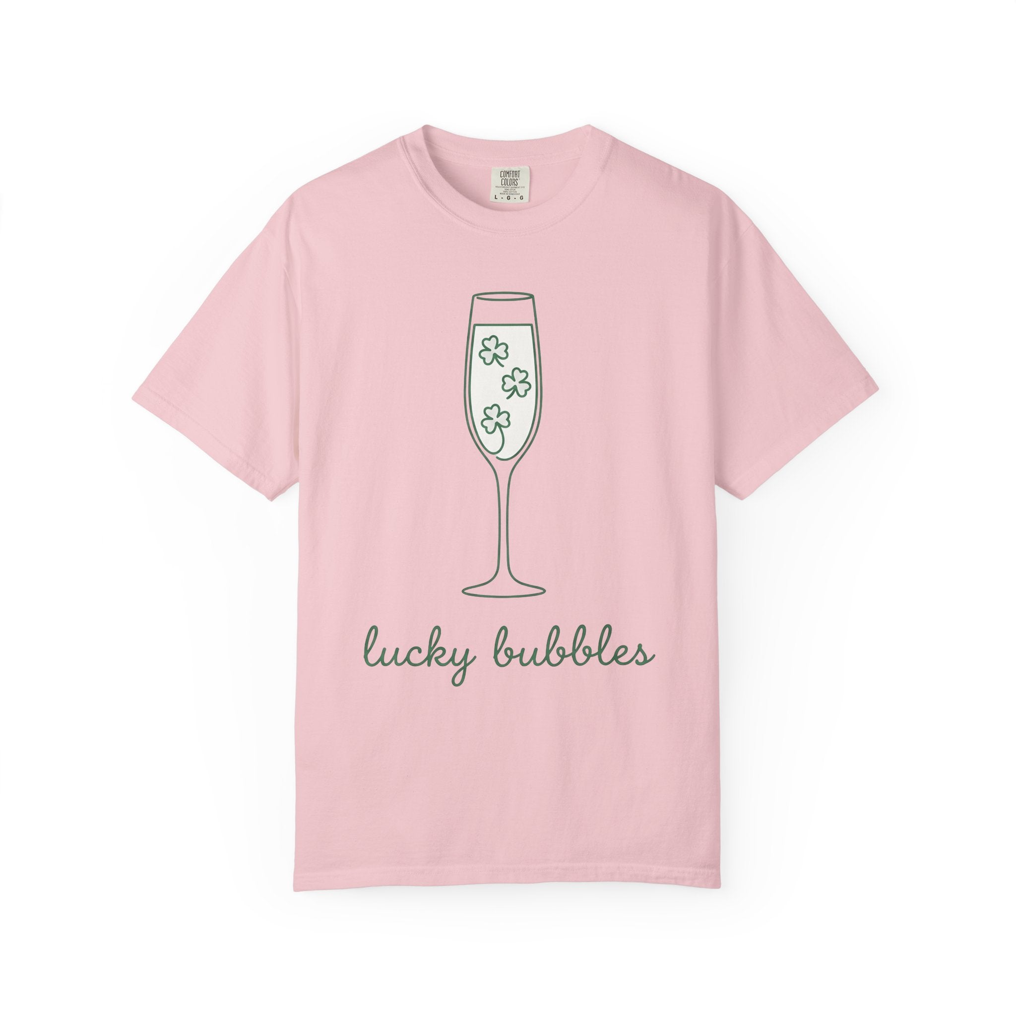 Champagne Flute Shirt St Patrick's Day Celebration Gift Women Simple Tee Champagne Glass T-Shirt Irish Fan Minimalist Tshirt Party Graphic