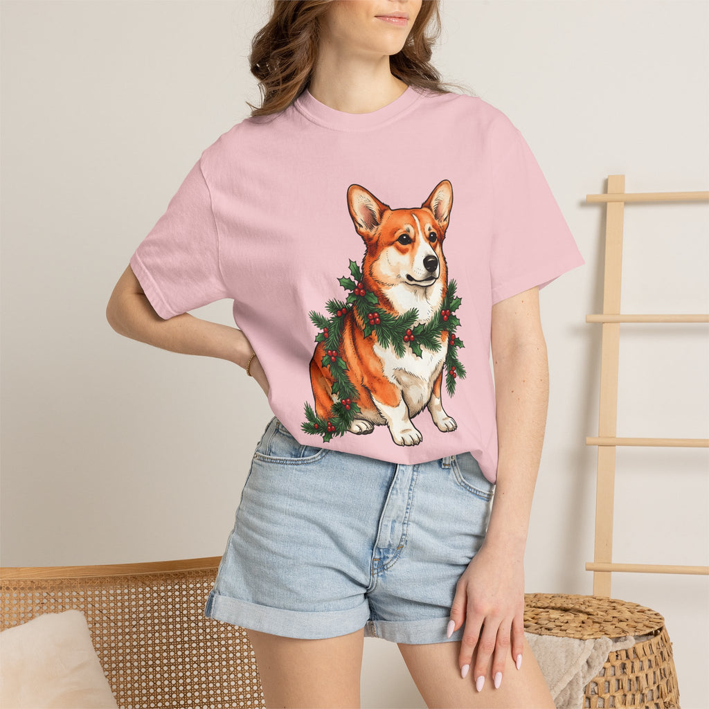 Corgi Shirt Christmas Puppy Gift Women Illustration Tee Pembroke Welsh Corgi T-Shirt Xmas Fan Holiday Tshirt Dog Graphic Doodle Christmas