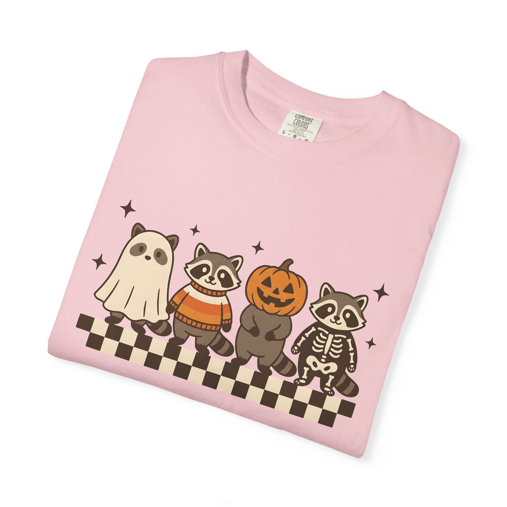 Raccoon Outfits Shirt Halloween Wildlife Gift Women Cute Tee Trash Panda T-Shirt Spooky Fan Kawaii Tshirt Animal Graphic Vintage Plaid