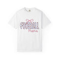 Football Motif Shirt Moms Recreation Gift Women Lively Tee Soccer T-Shirt Mom Fan Footballer Tshirt Leisure Graphic Old School Pink Hair Bow