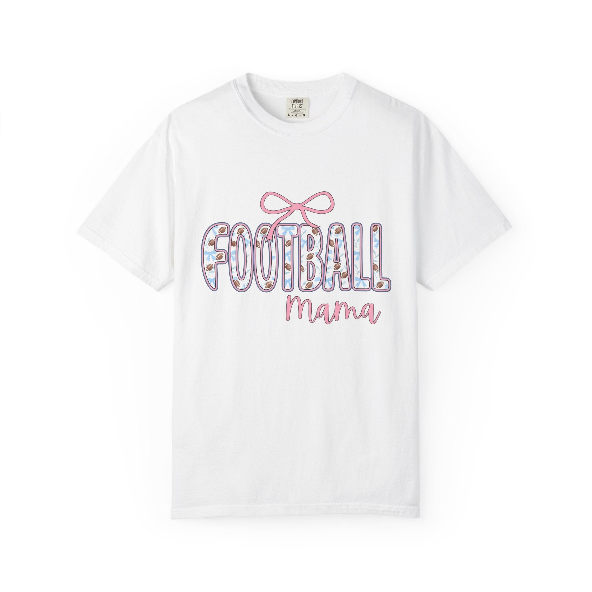 Football Motif Shirt Moms Recreation Gift Women Lively Tee Soccer T-Shirt Mom Fan Footballer Tshirt Leisure Graphic Old School Pink Hair Bow