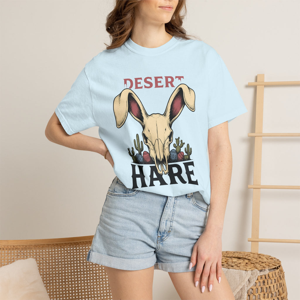 Rabbit Skull Shirt Easter Wild West Gift Women Illustrative Tee Bunny Skull T-Shirt Easter Fan Skull Tshirt Cowboy Graphic Old School Aloe