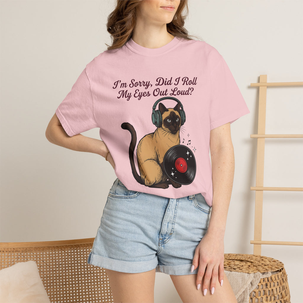 Siamese Pet Shirt Cat Gift Women Sound Gift Women Illustrative Tee Siamese Cat T-Shirt Cat Fan Feline Tshirt Audio Graphic Pop Art Music