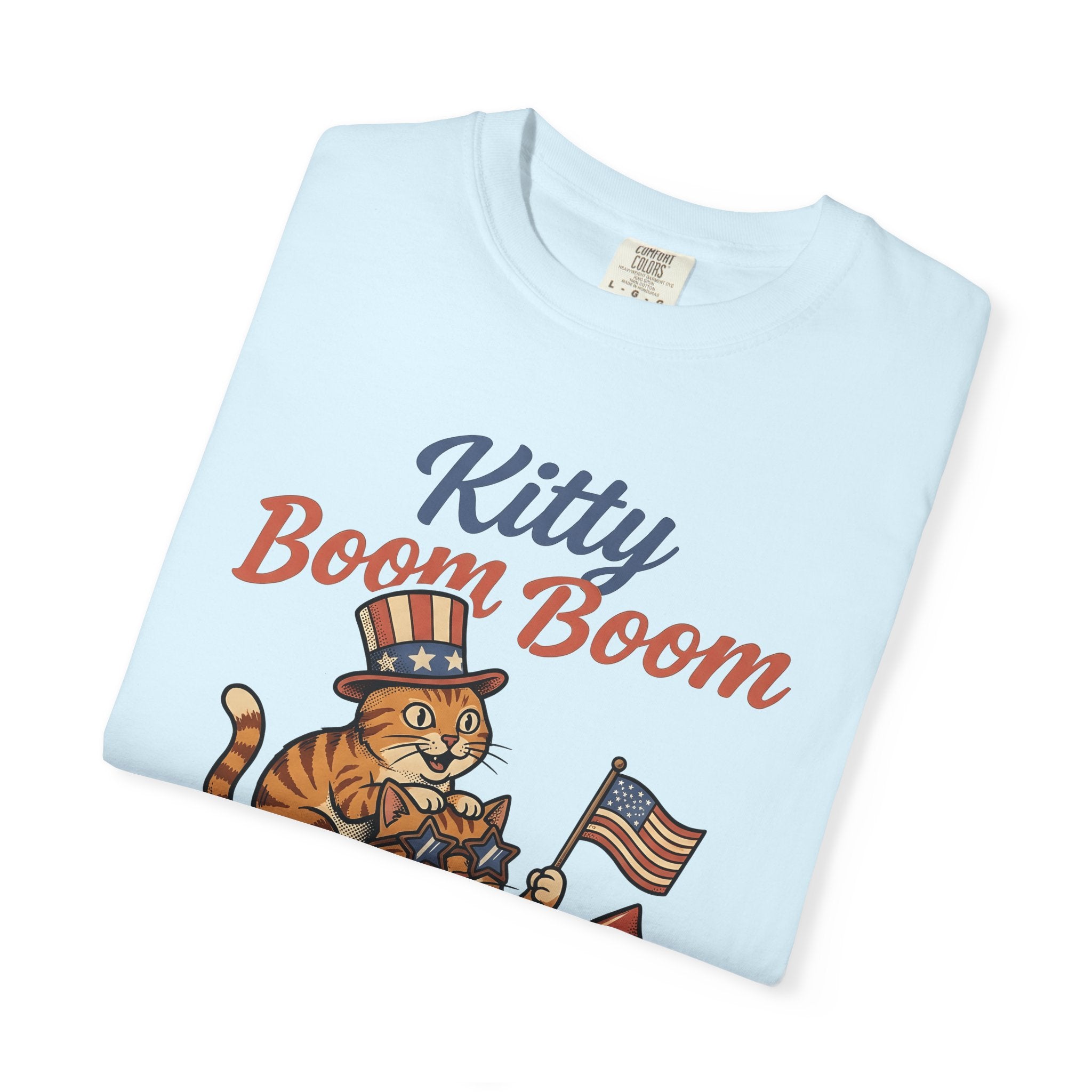 Patriotic Cats Shirt America Cat Gift Women Vintage Tee Kitty Cat T-Shirt Independence Day Fan Feline Tshirt Retro Tshirt Cat Graphic Hand