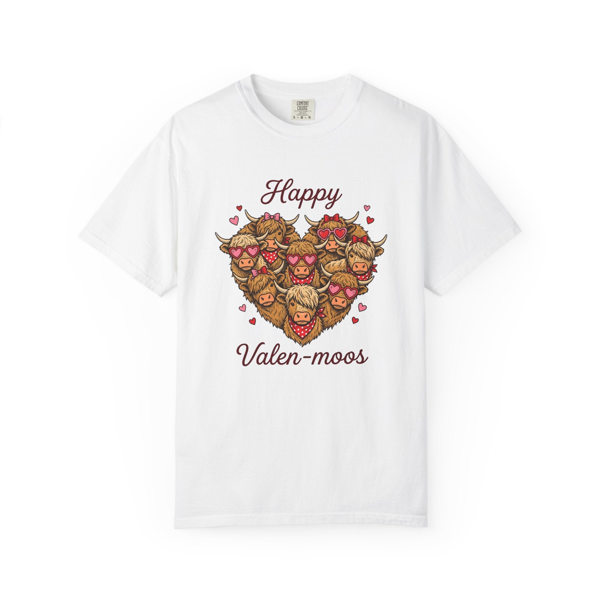 Highland Cows Shirt St Valentines Day Animal Gift Women Cartoon Tee Cow T-Shirt Valentine Fan Comic Tshirt Creature Graphic Vintage Heart
