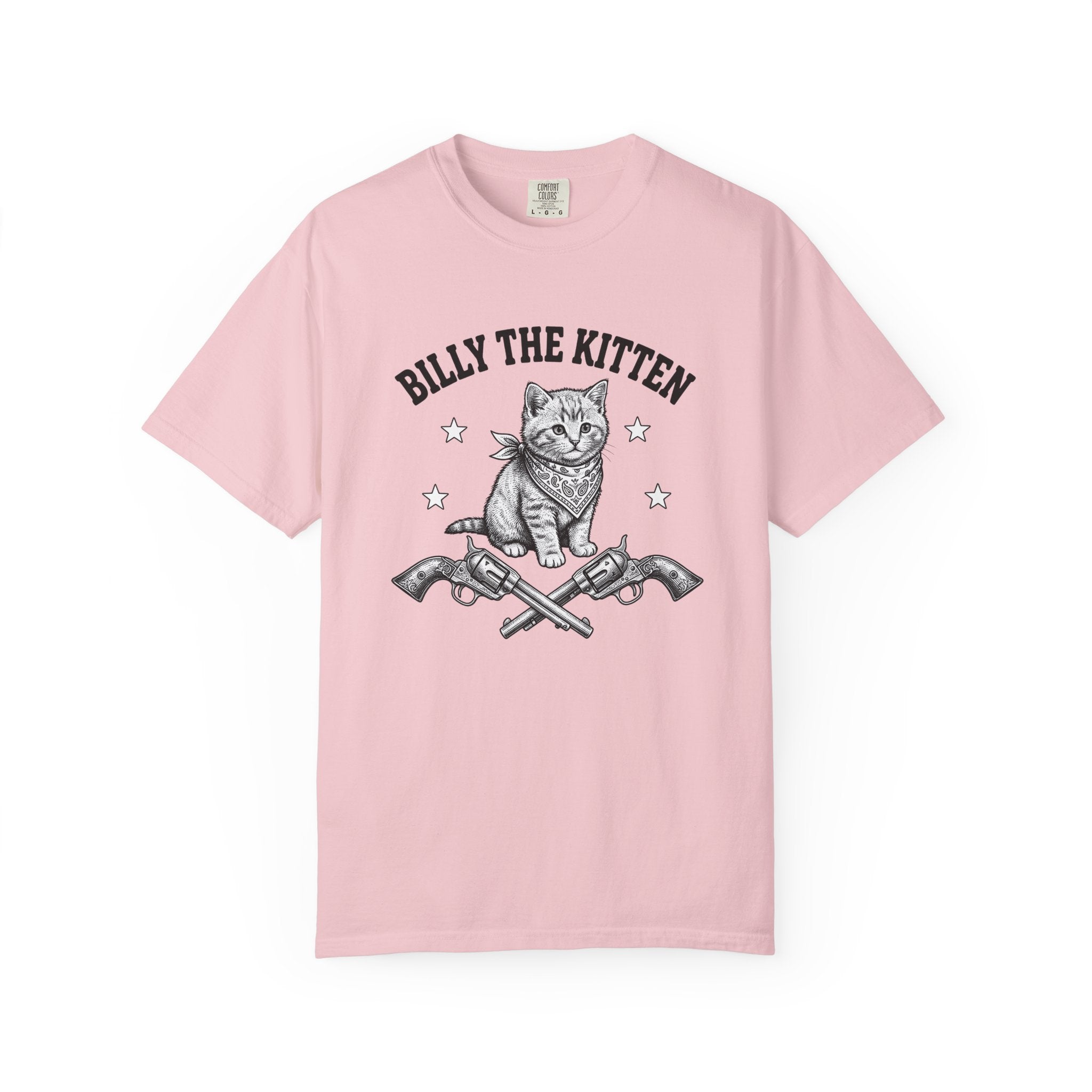 Cowboy Kitten Shirt Cat Western Gift Women Vintage Tee Kitten T-Shirt Cat Fan Retro Tshirt Rodeo Graphic Hand Drawn Revolver Tshirt