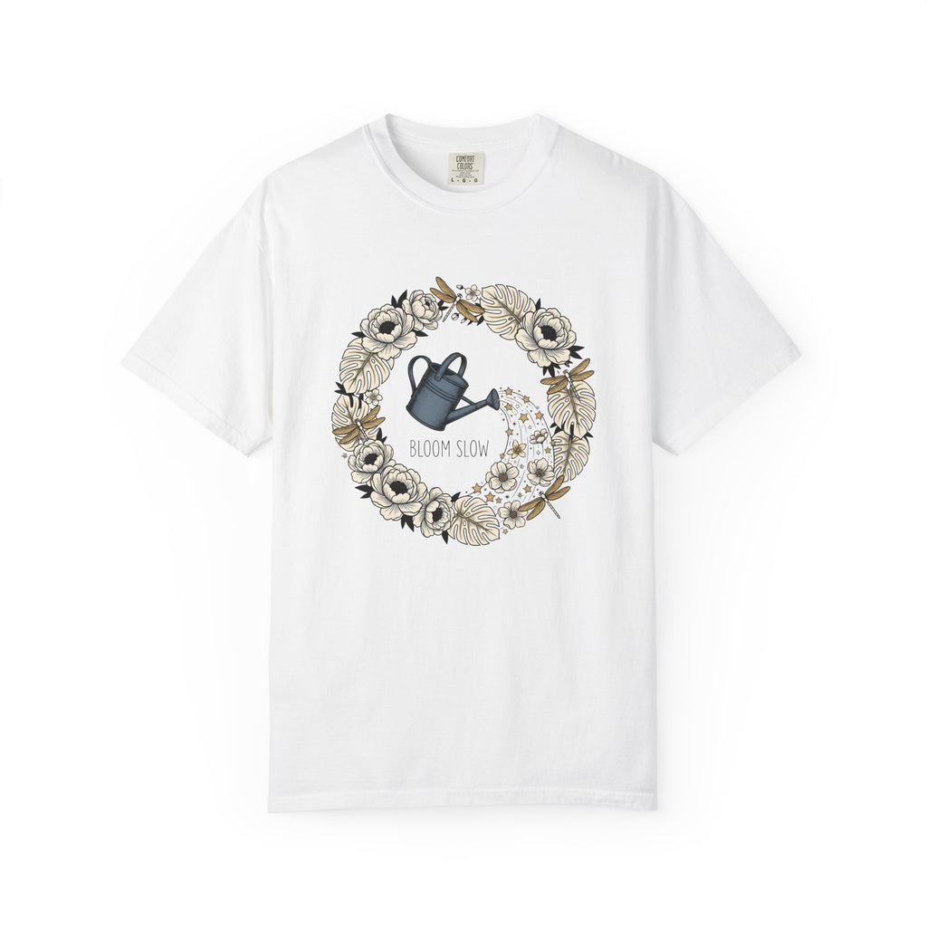 Flower Wreath Shirt Floral Plants Gift Women Floral Tee Wreath T-Shirt Flower Fan Floral Art Tshirt Greenery Graphic Retro Garden Watering